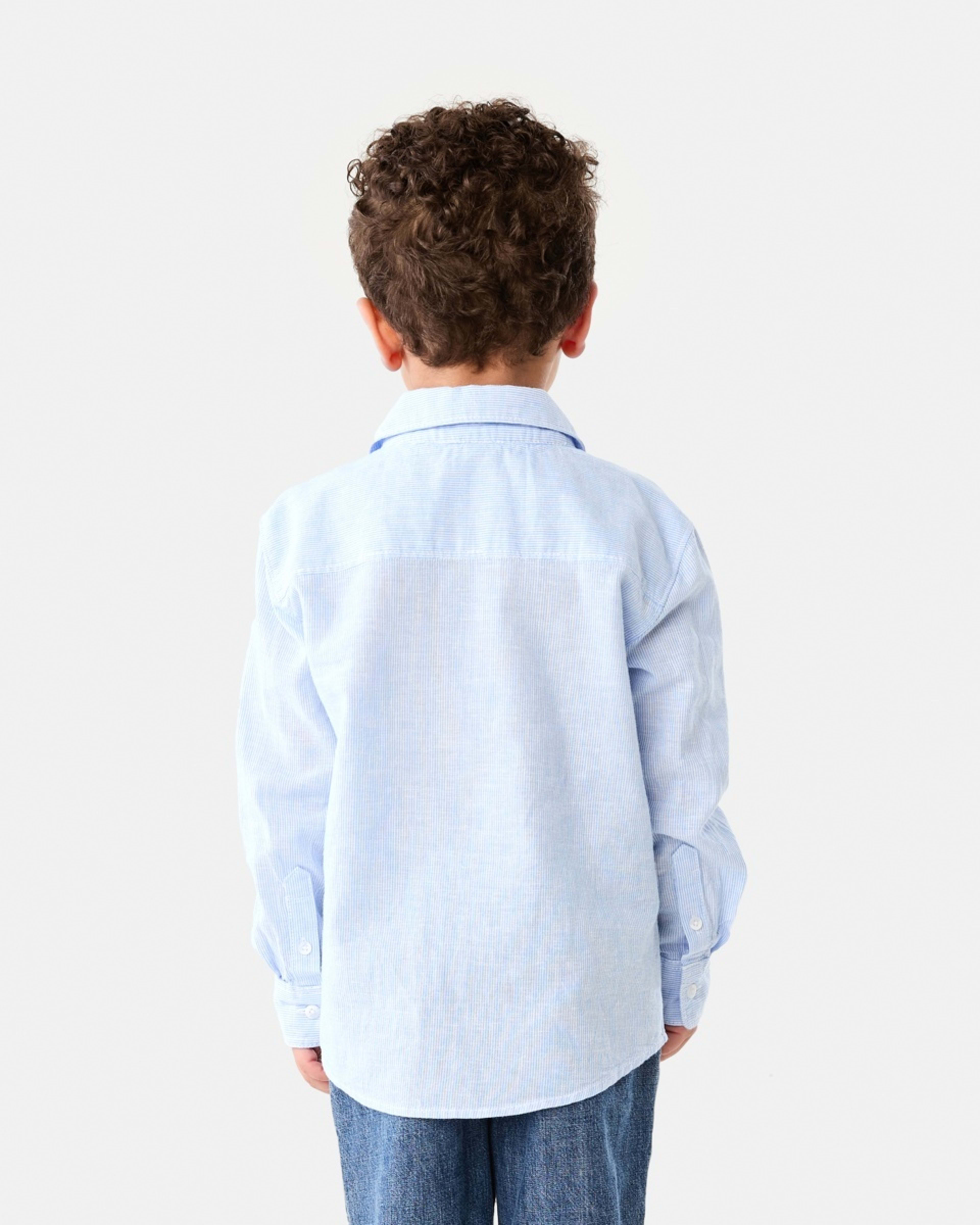 3 Long Sleeve Linen Shirt BLUE STRIPE, 3 of 9