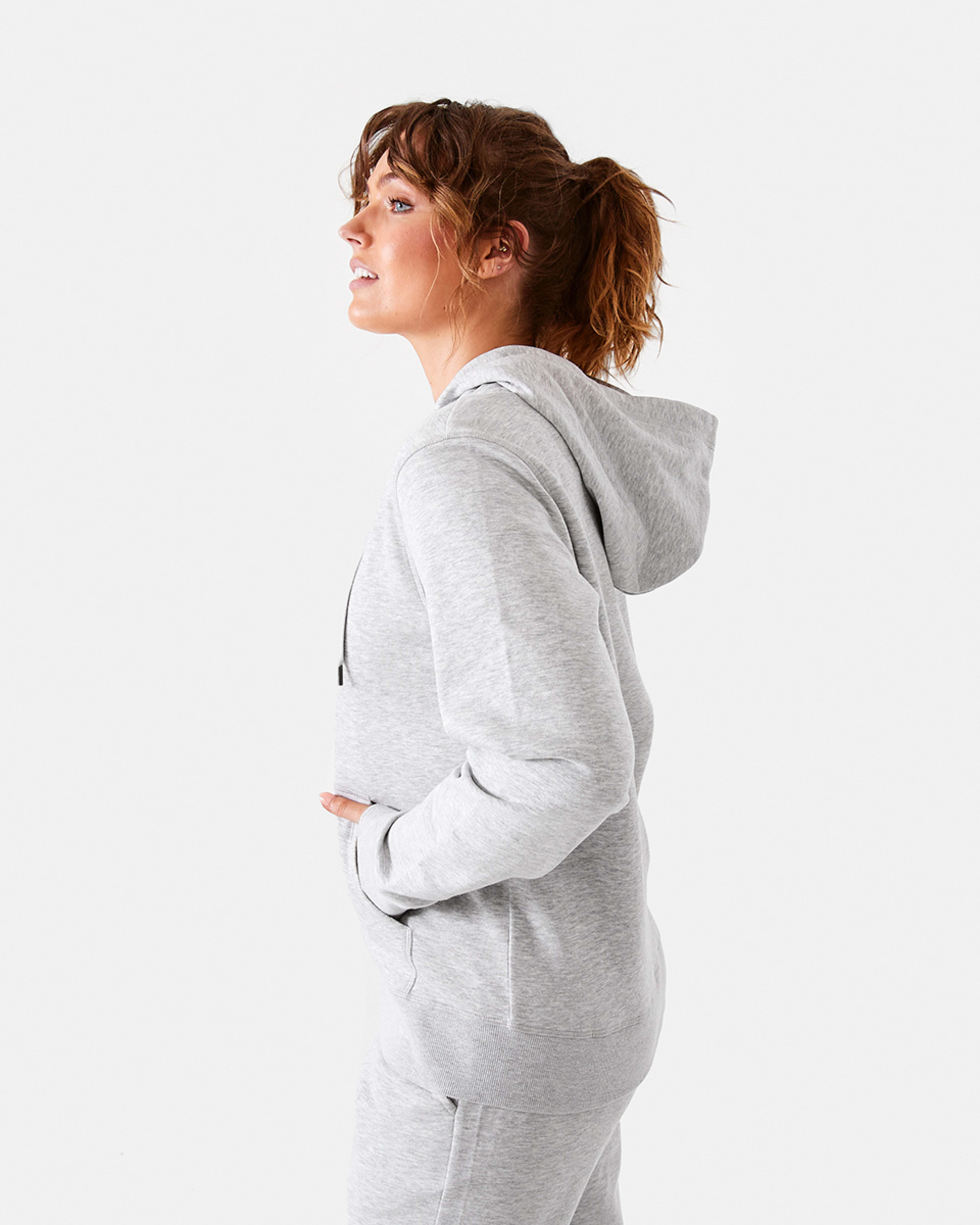 3 Active Womens Core Zip Through Hoodie Grey Marle, 3 of 9