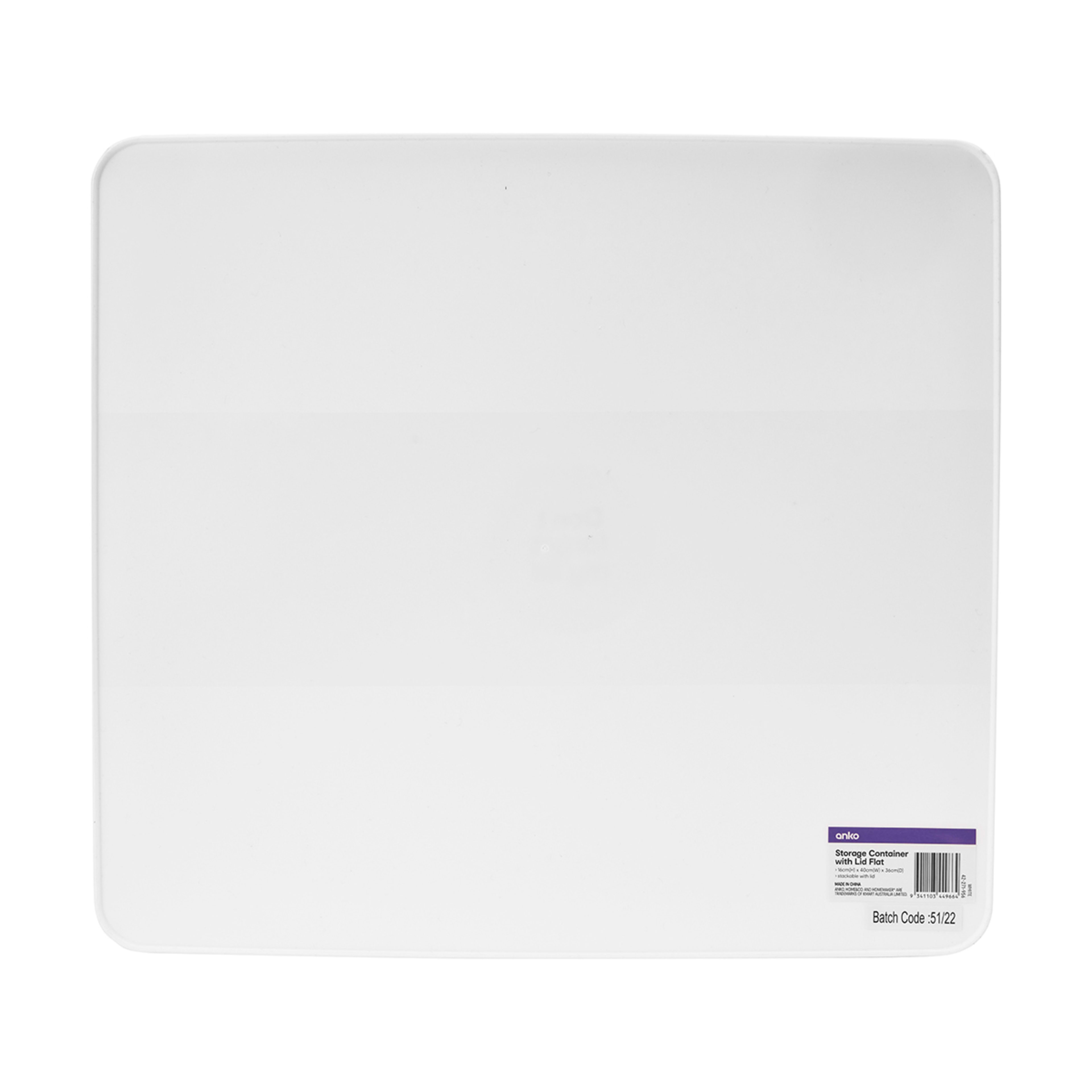 Storage Container with Lid Flat, White Kmart