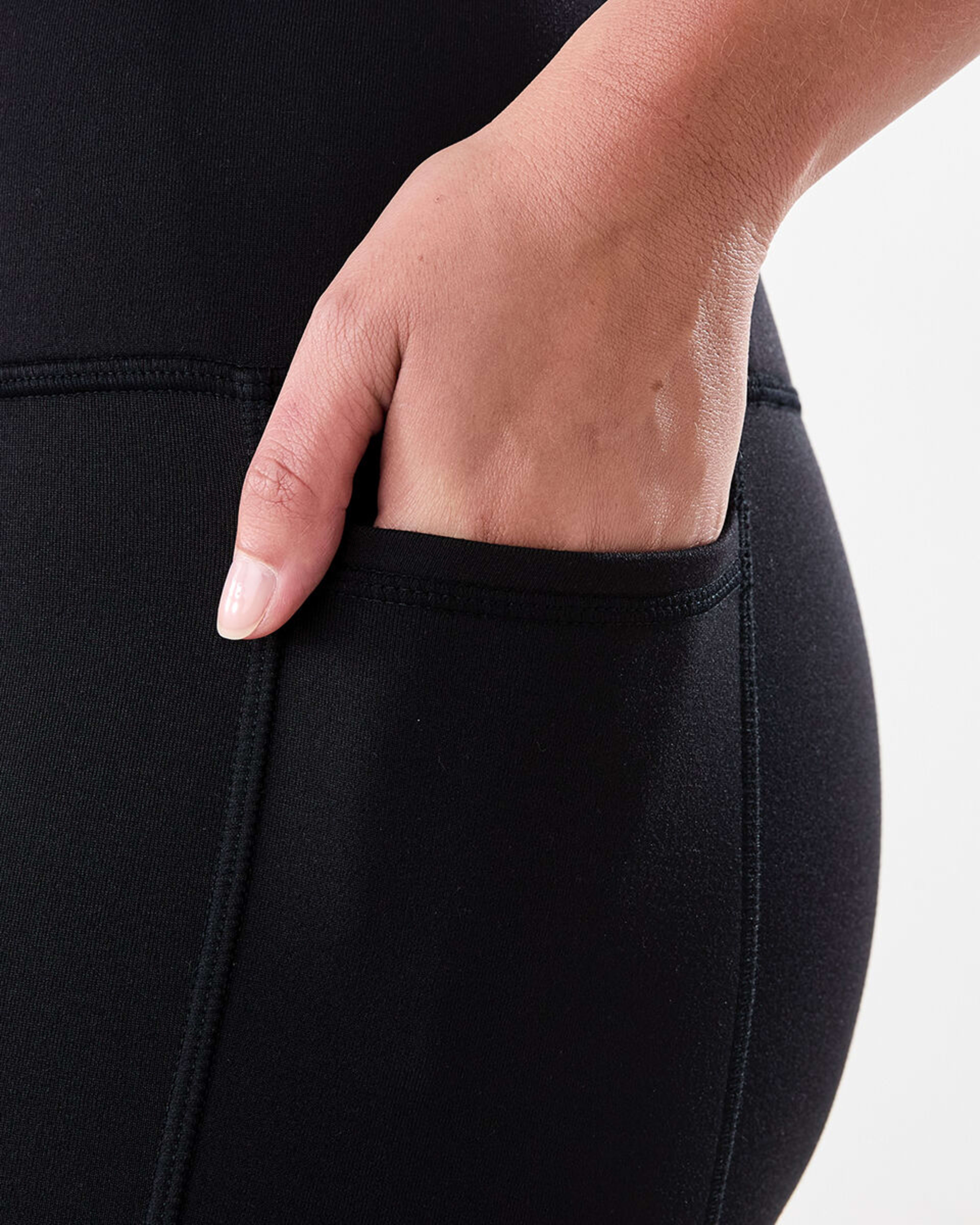 5 Active Womens Full Length Fleece Leggings BLACK, 5 of 5