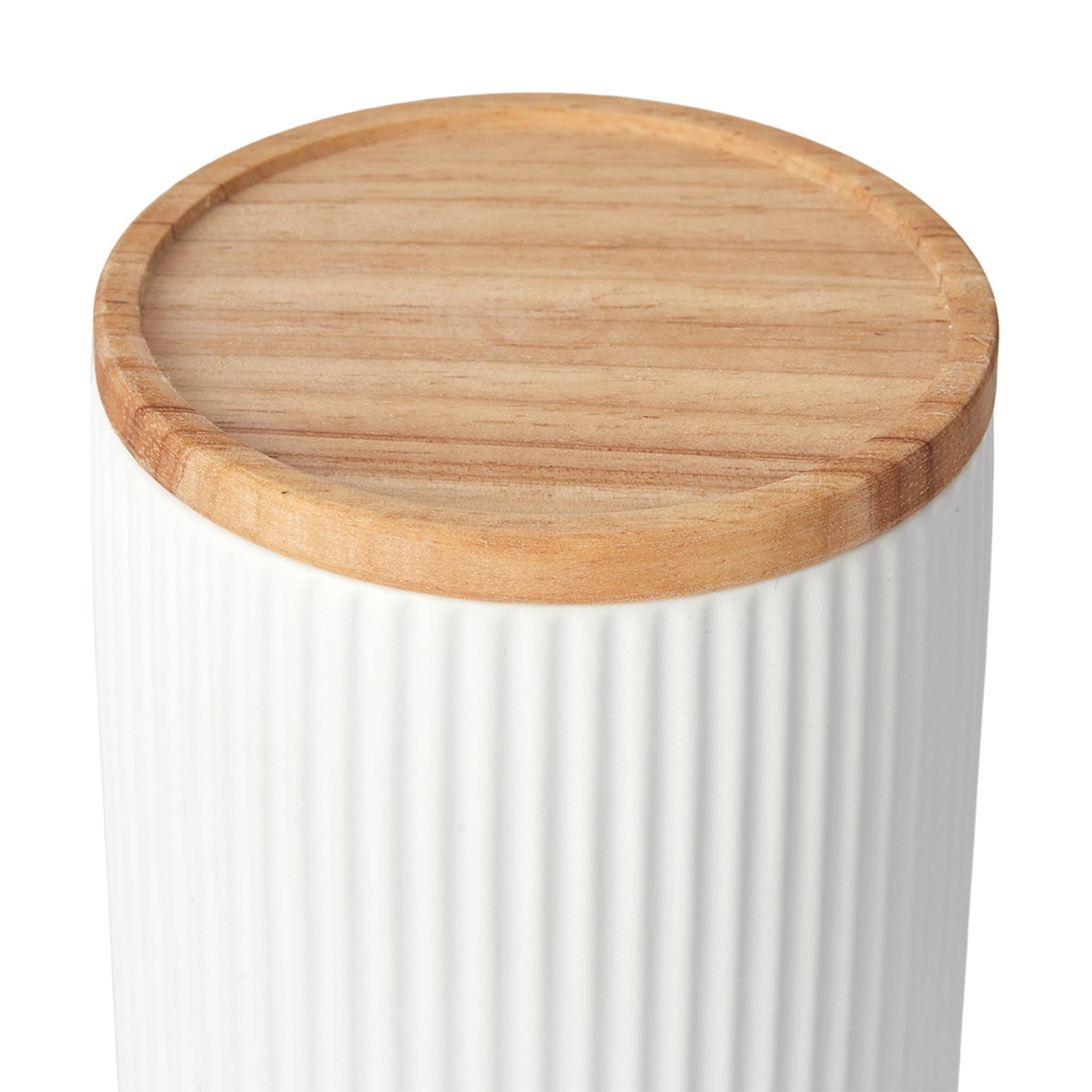 Large White Ribbed Canister Kmart