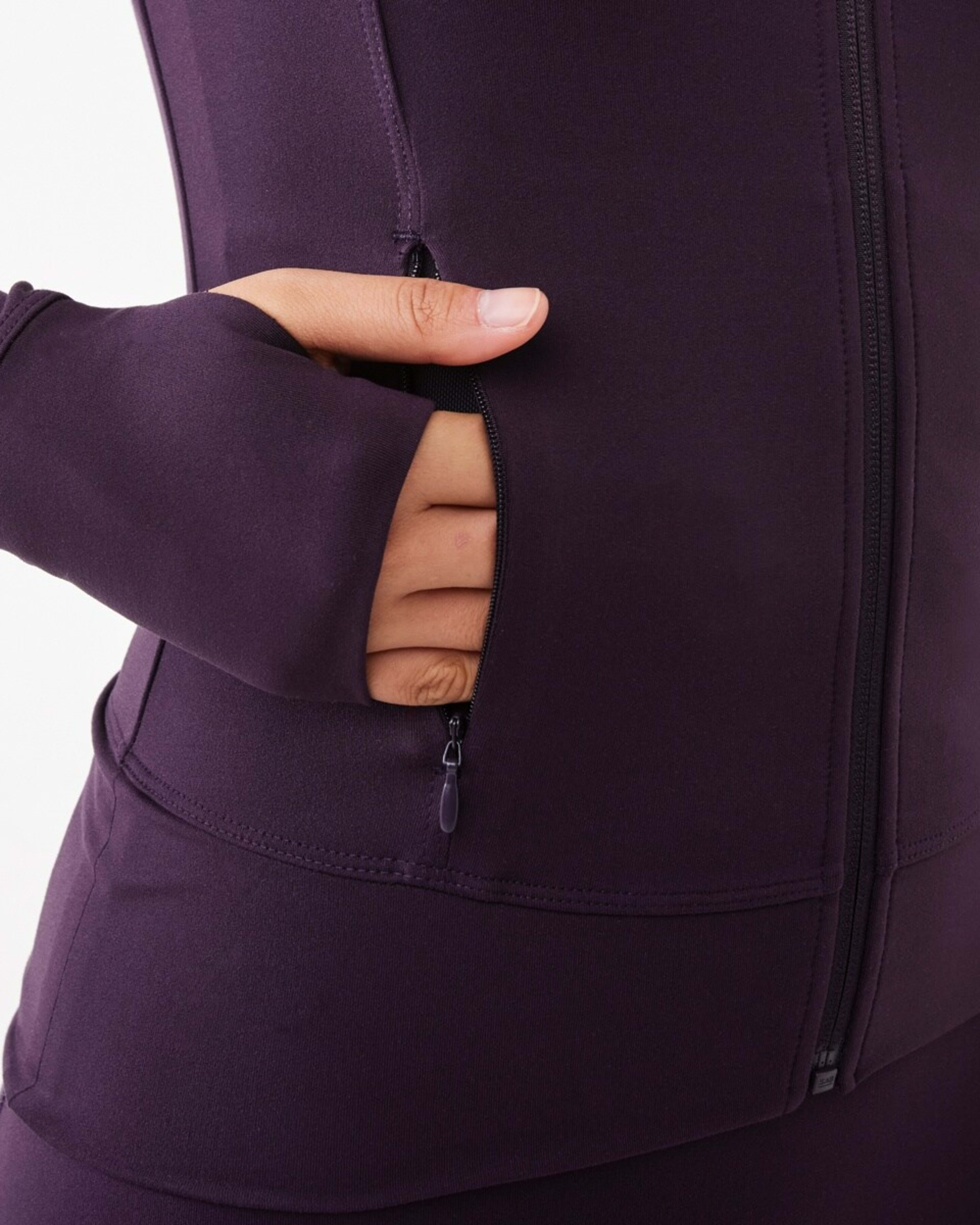 9 Active Womens Long Sleeve Ultrasoft Jacket Pur Rasin, 9 of 10