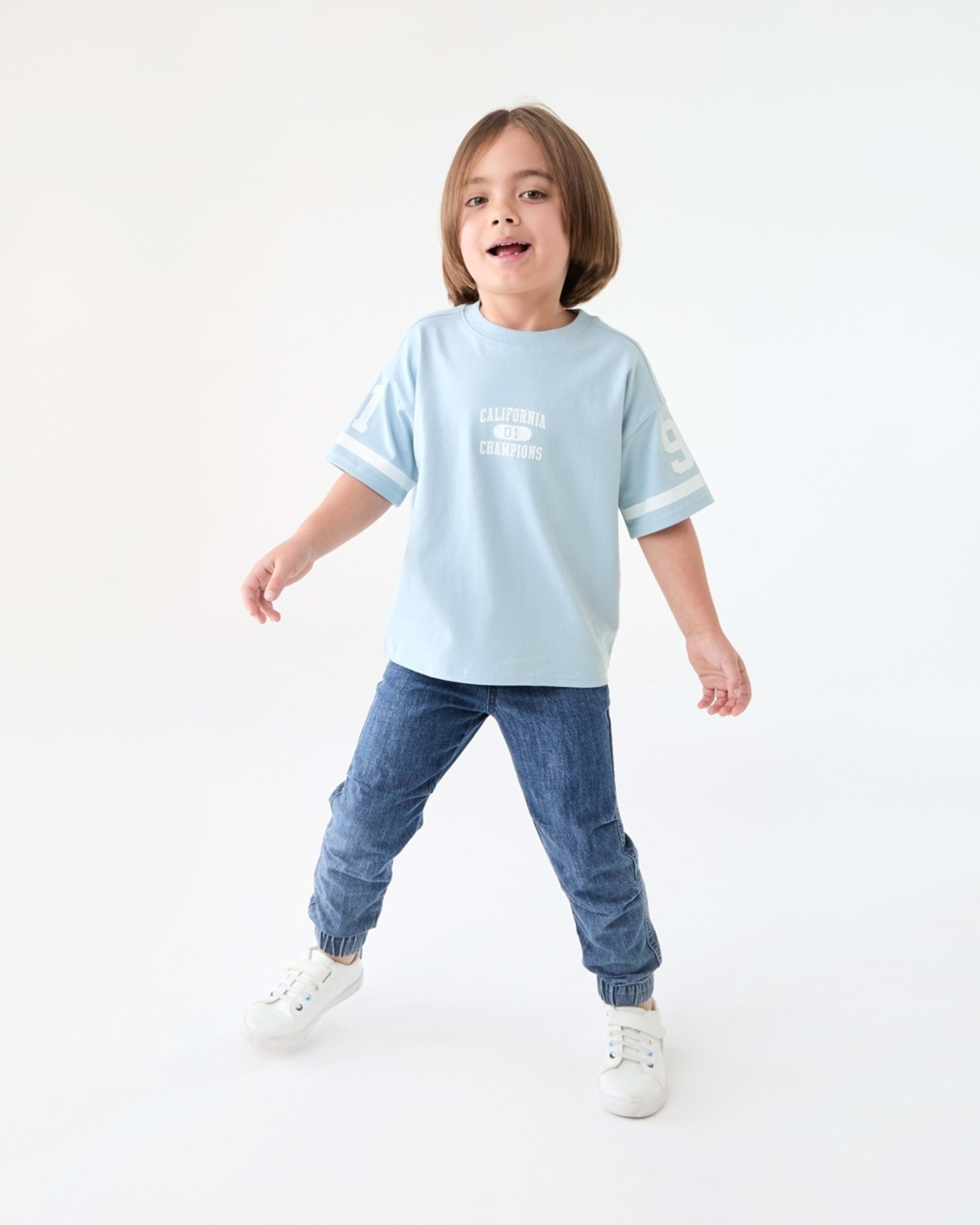 6 Short Sleeve Oversized Print T-shirt CALIFORNIA CHAMPIONS BLUE, 6 of 7