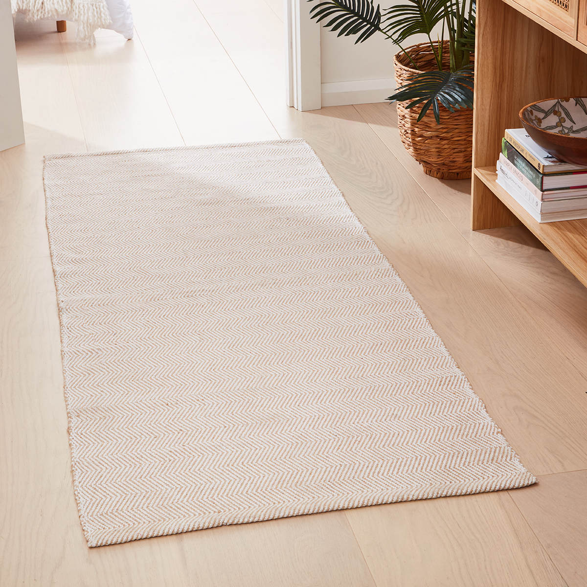 Herringbone Runner Natural 180cm x 67cm Kmart