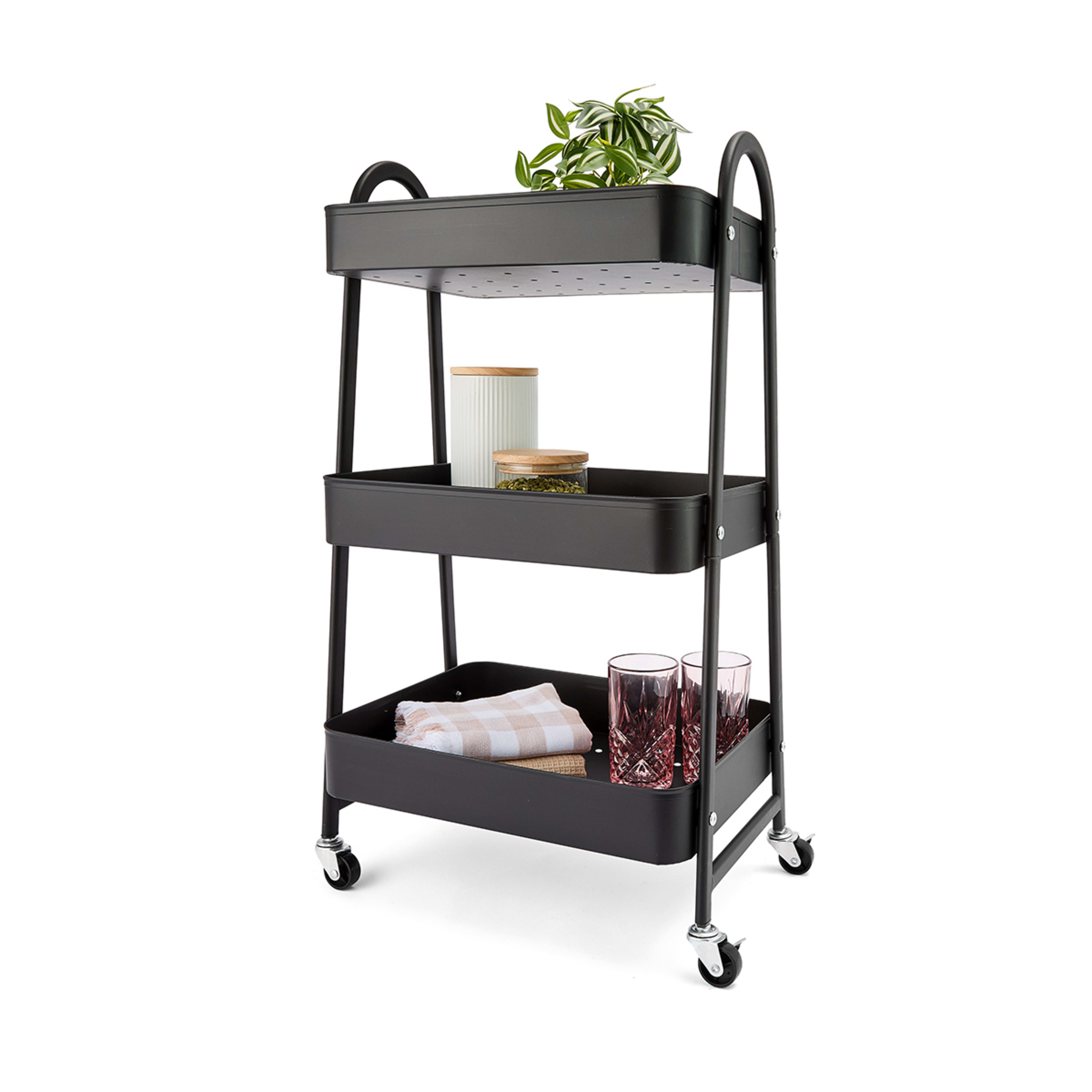 1 Black 3 Tier Trolley, 1 of 8