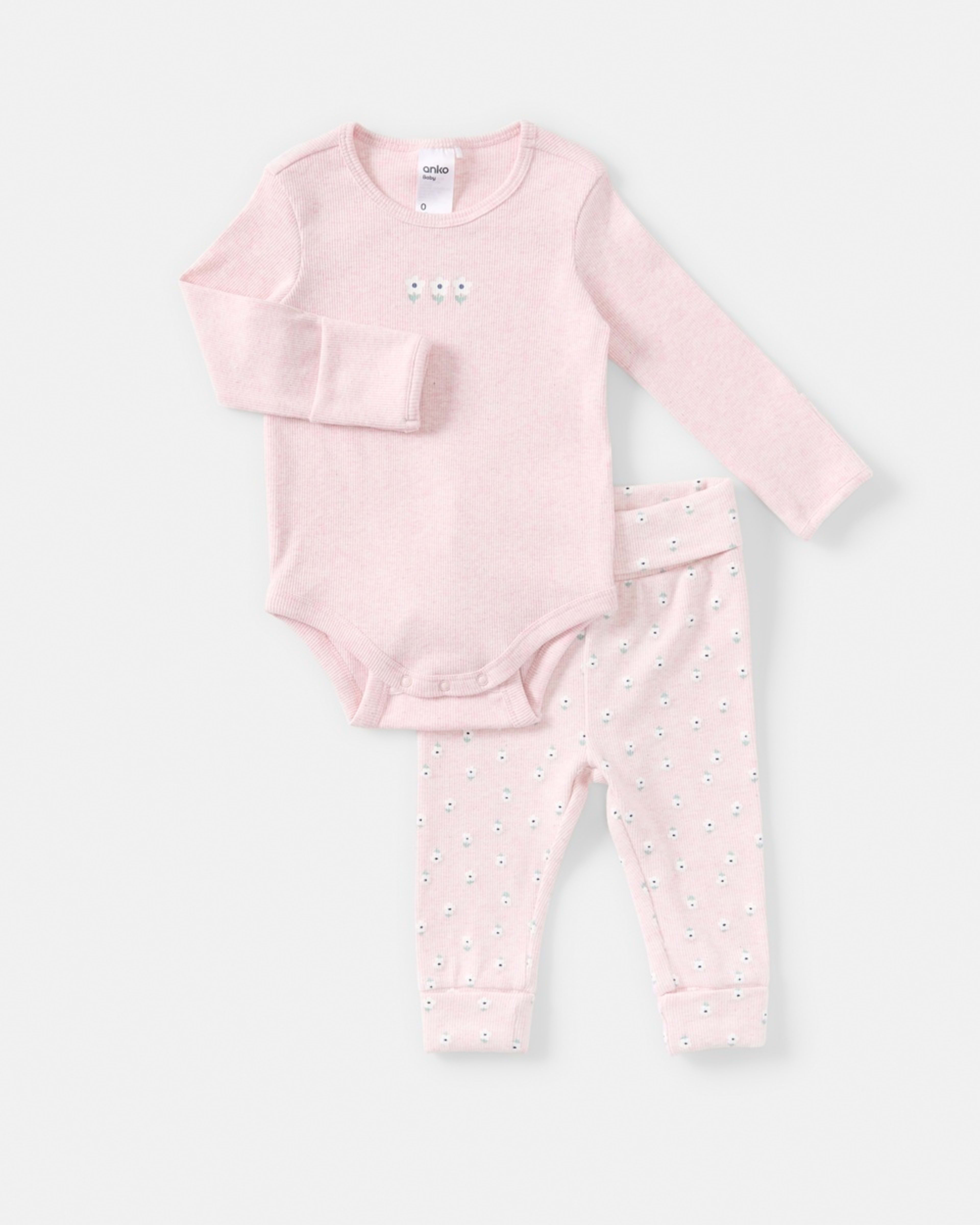 1 Grow With Me Rib Set Pink Floral Set