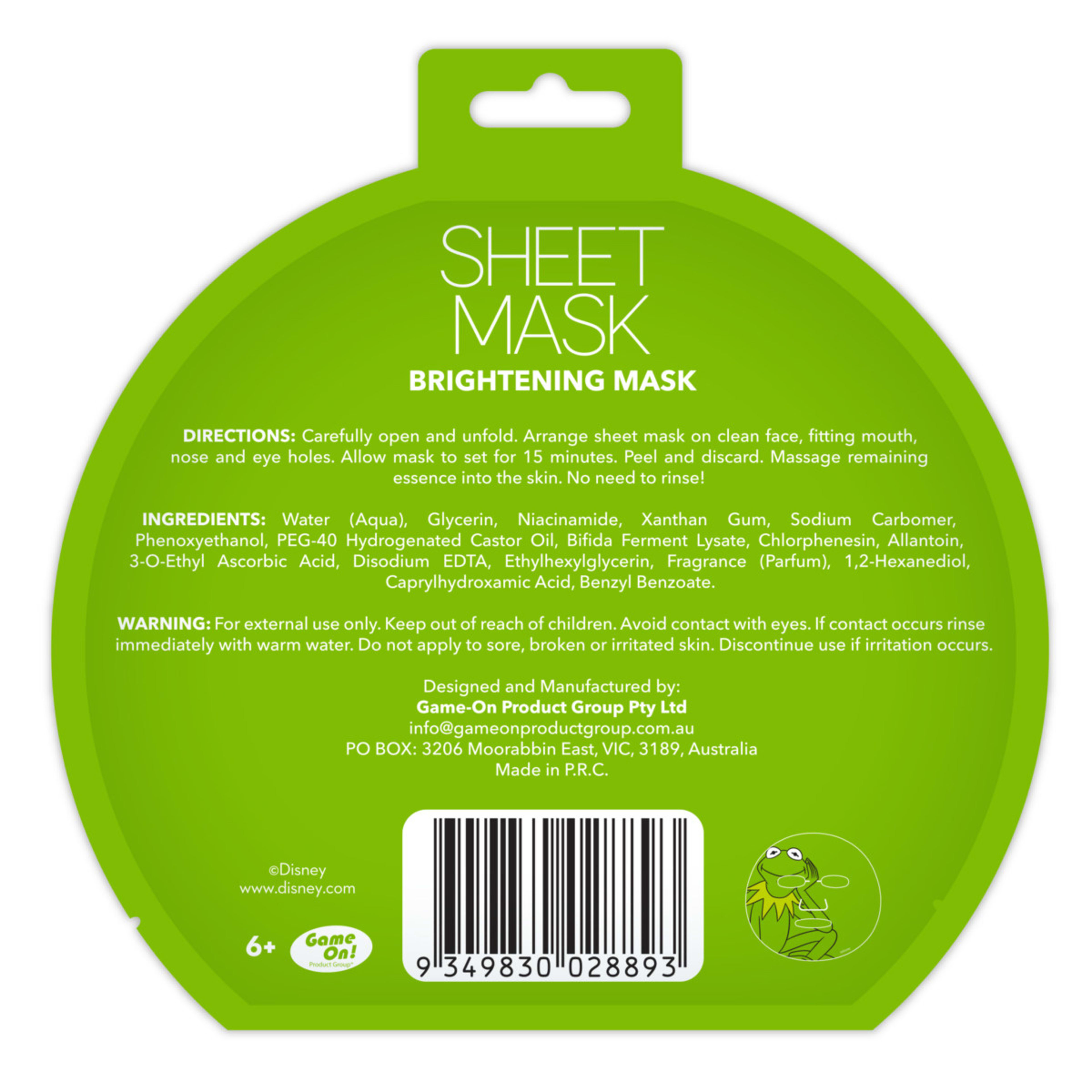 3 Disney The Mupets Brightening Sheet Mask 20ml - Sweet Peach Scented, 3 of 3