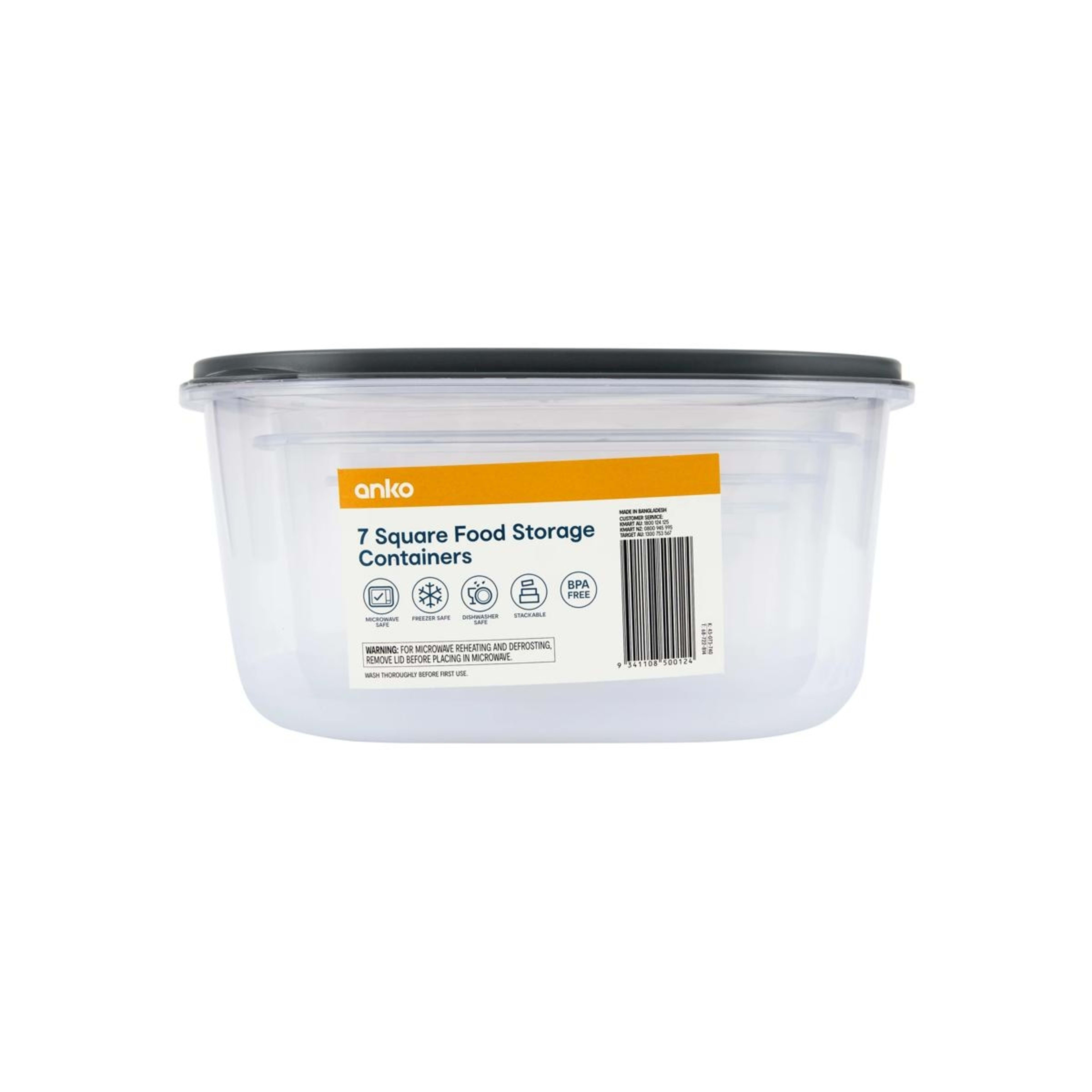 5 7 Piece Square Food Storage Containers, 5 of 7