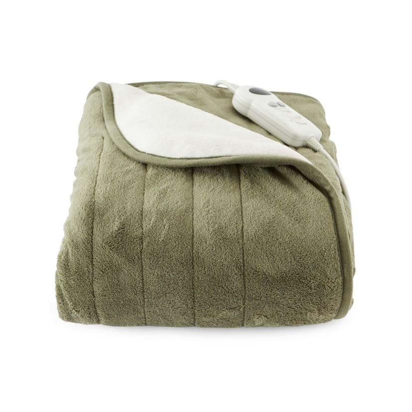 Heated Throw Green and Cream Kmart NZ