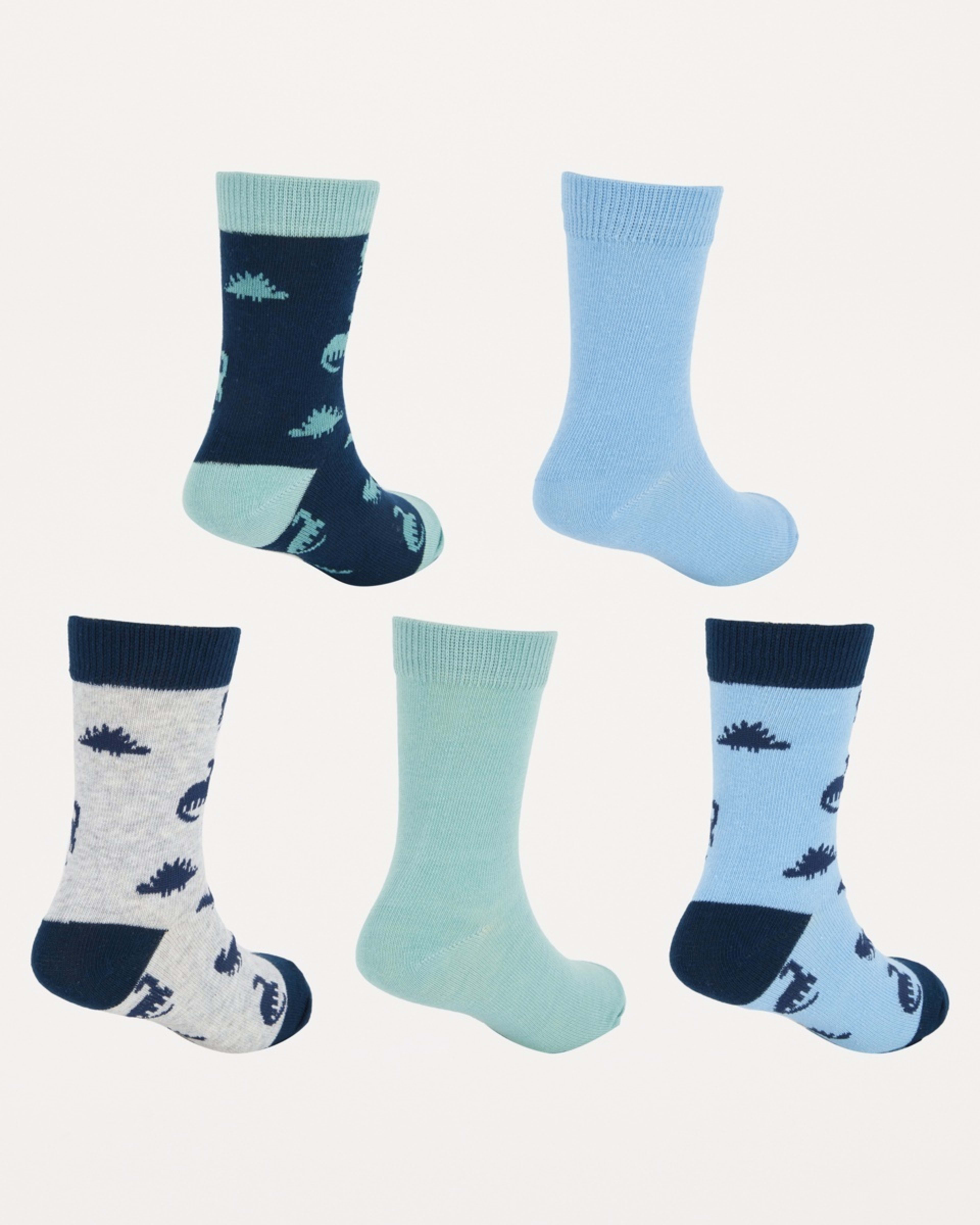 2 5 Pack Crew Socks Multi Dino, 2 of 3