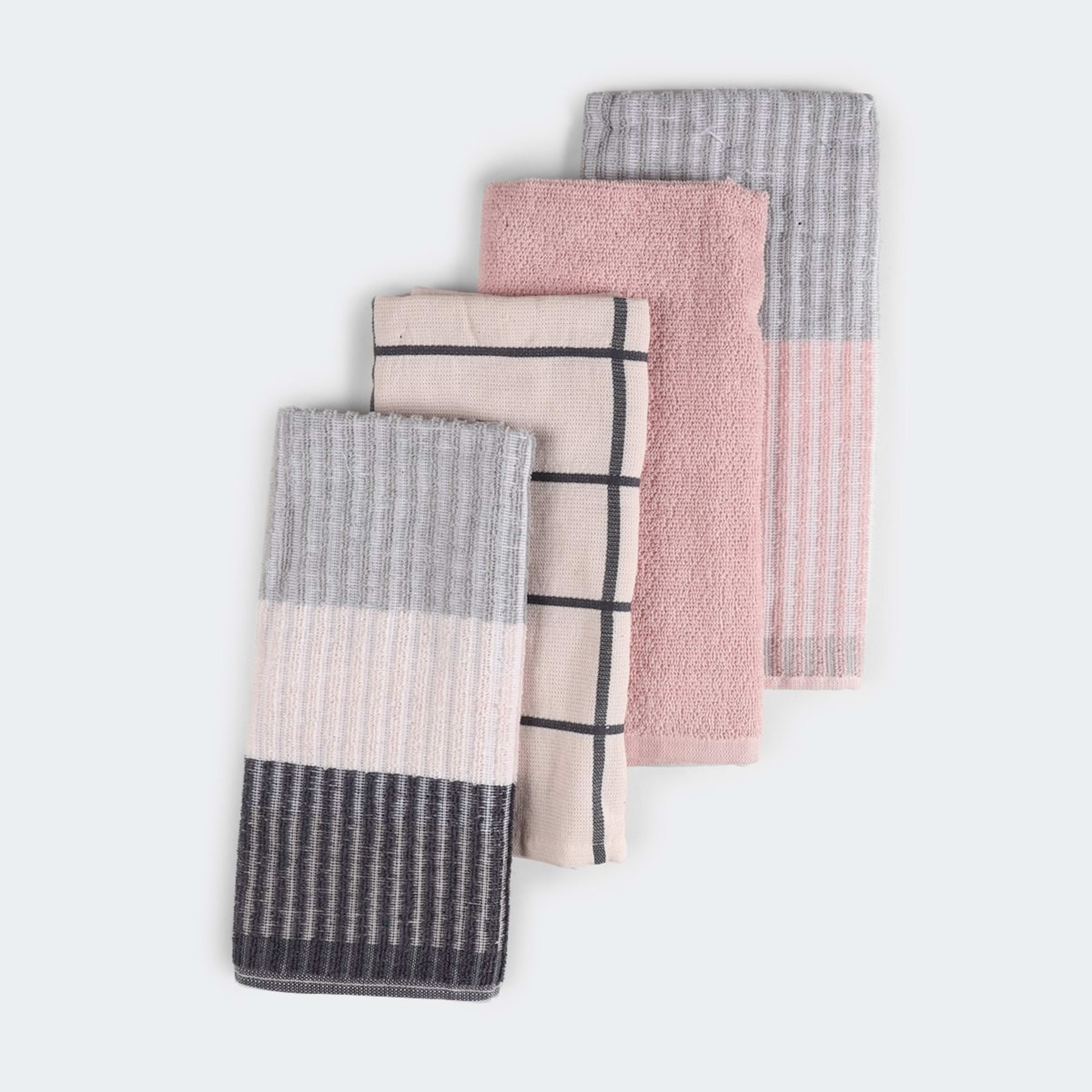 4 Pack Lotus Linear Terry Tea Towels Kmart