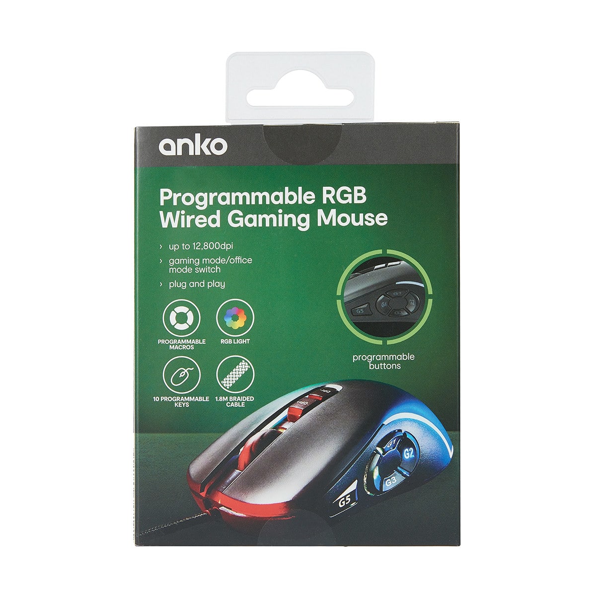 Programmable RGB Wired Gaming Mouse Kmart NZ
