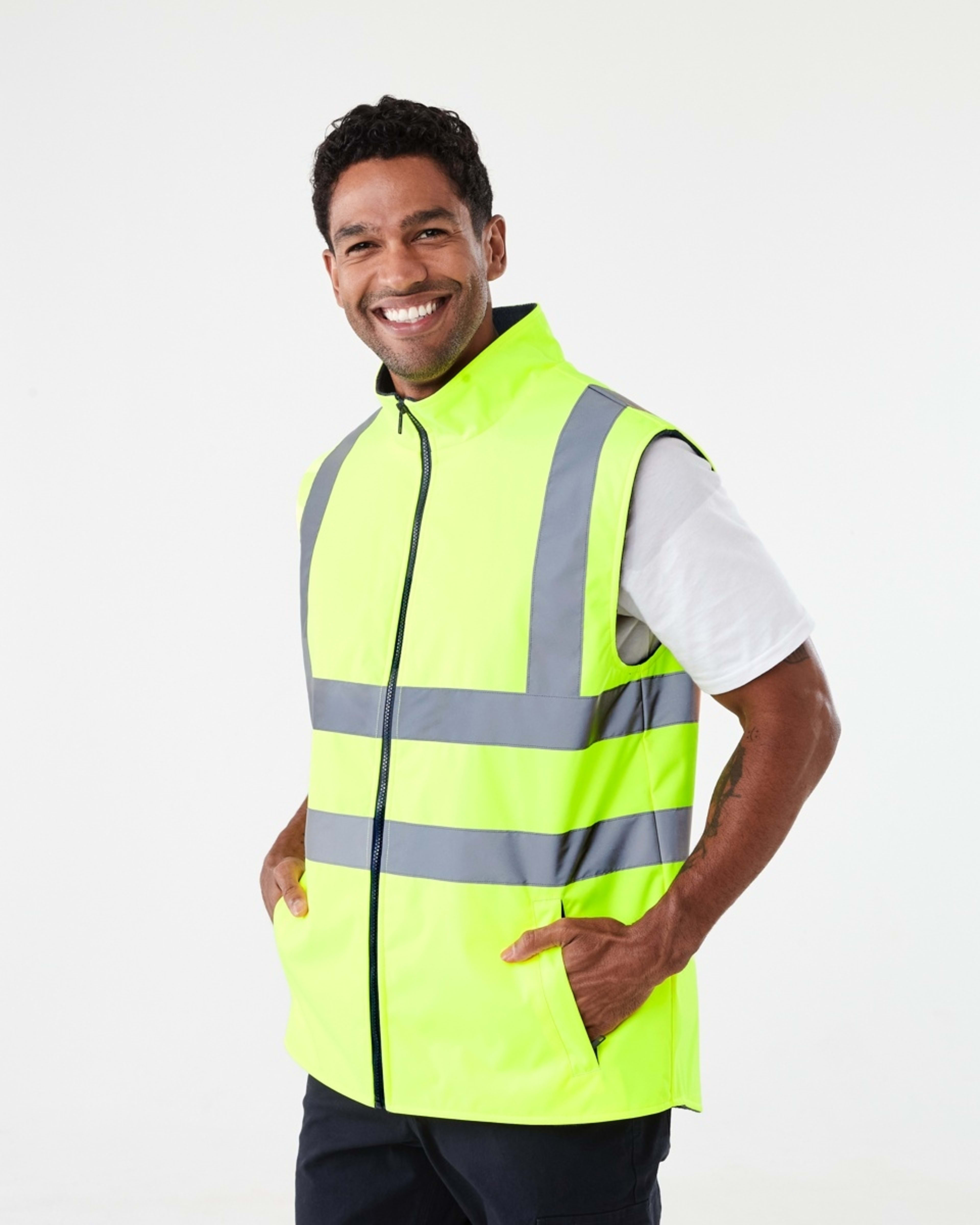 3 Hi-Visibility Reflective Heavy Duty Vest Yellow, 3 of 6