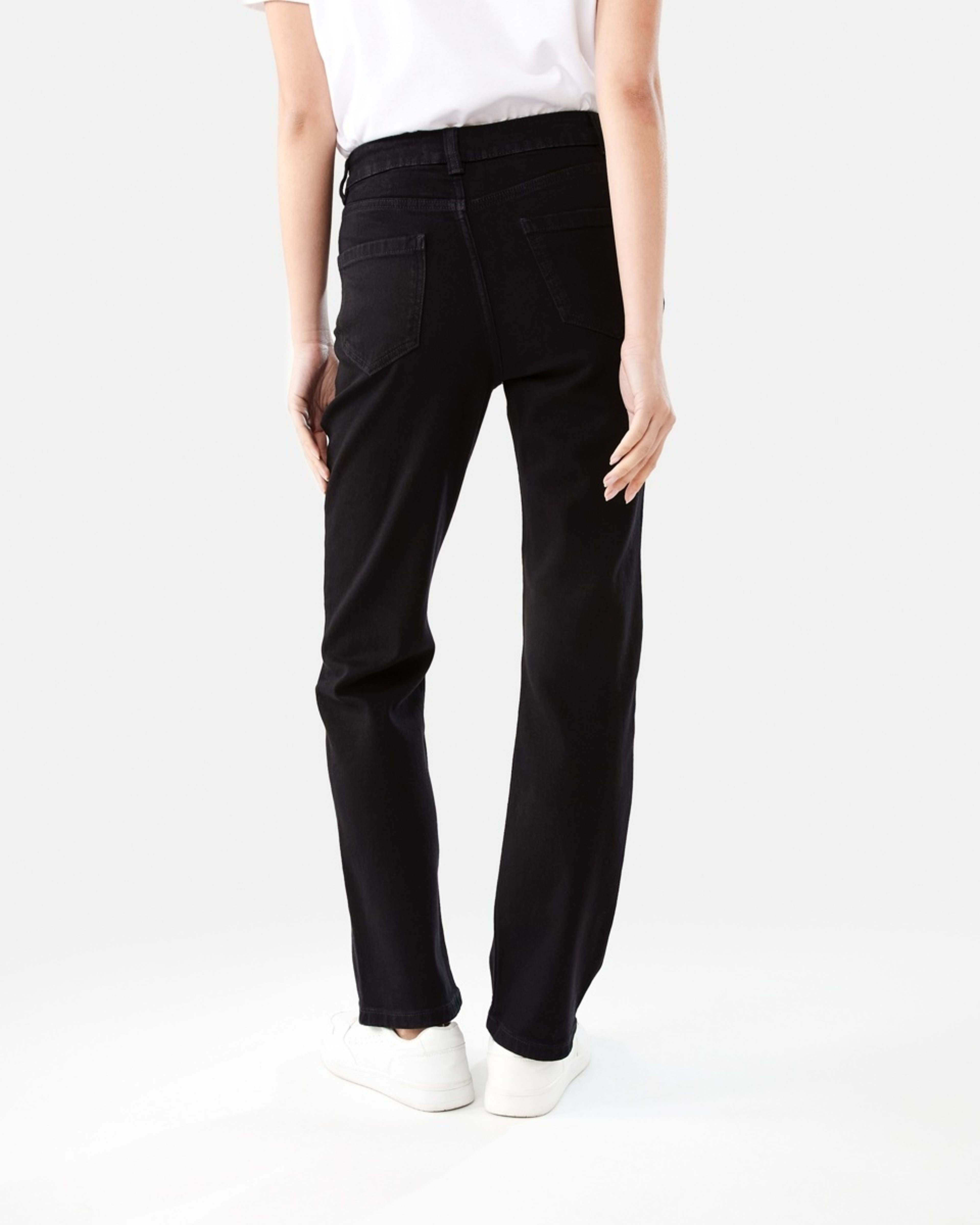 4 High Rise Straight Jeans BLACK WASH, 4 of 9