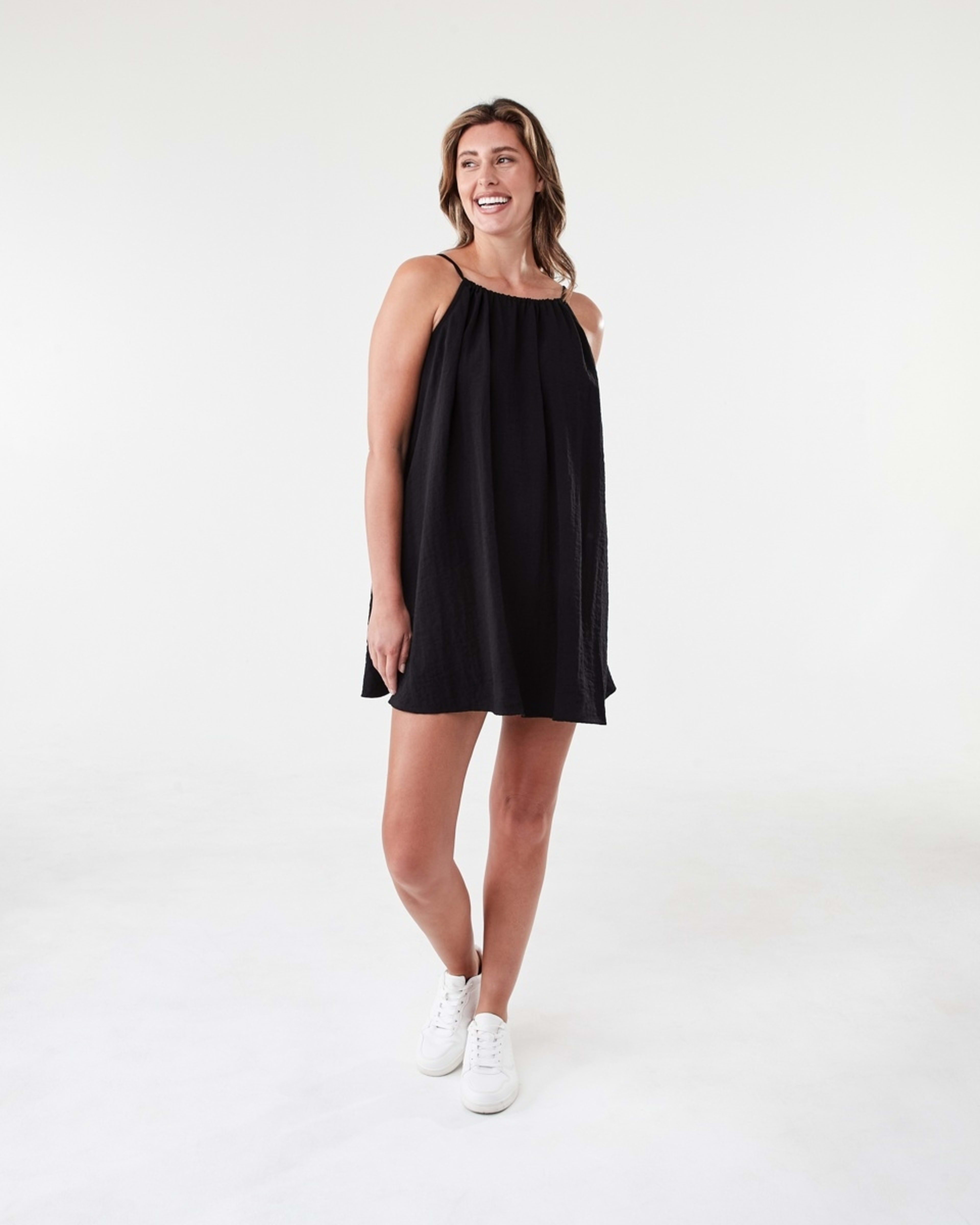 8 Sleeveless Textured Mini Dress Black, 8 of 8