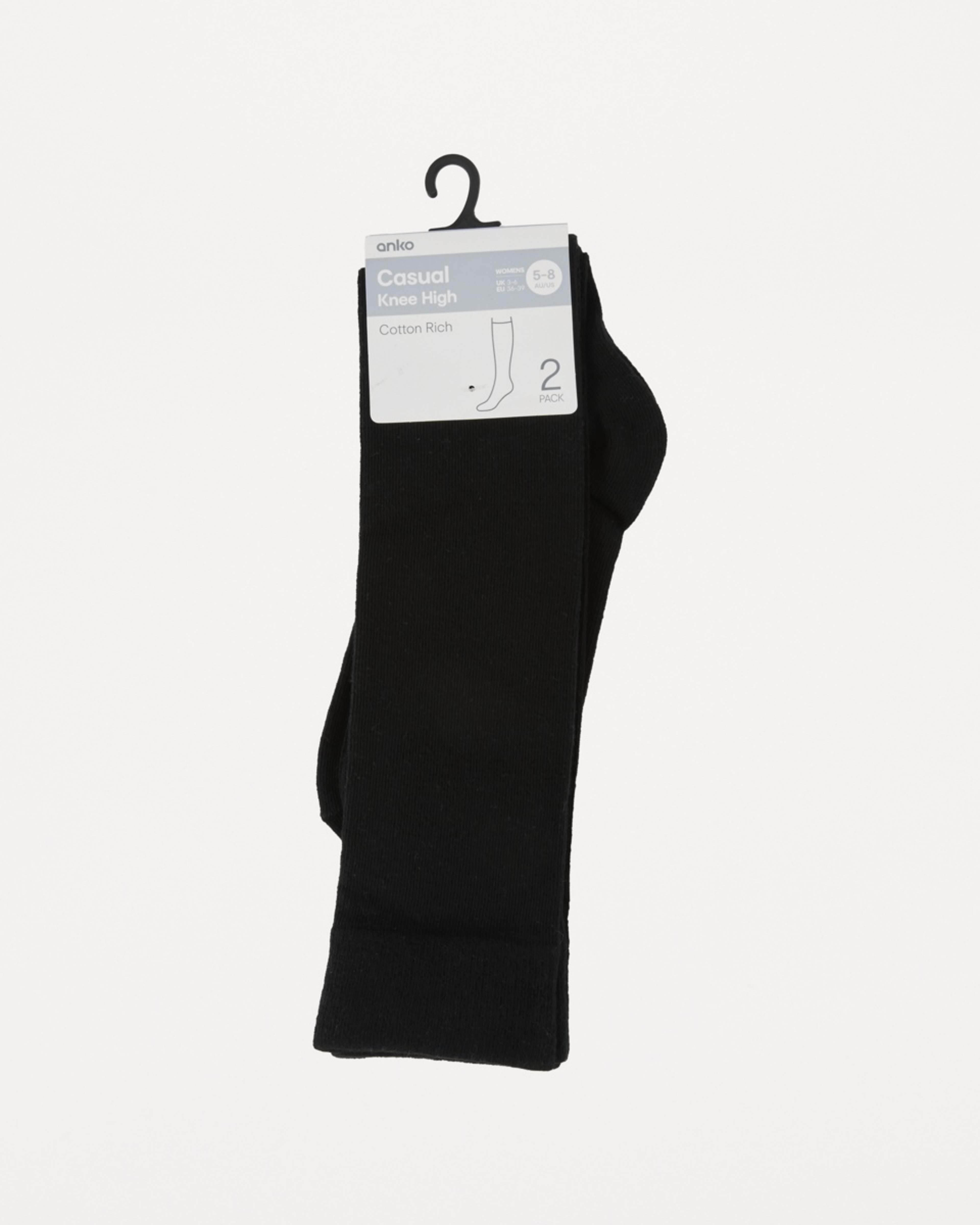 3 2 Pack Knee High Socks BLACK, 3 of 3