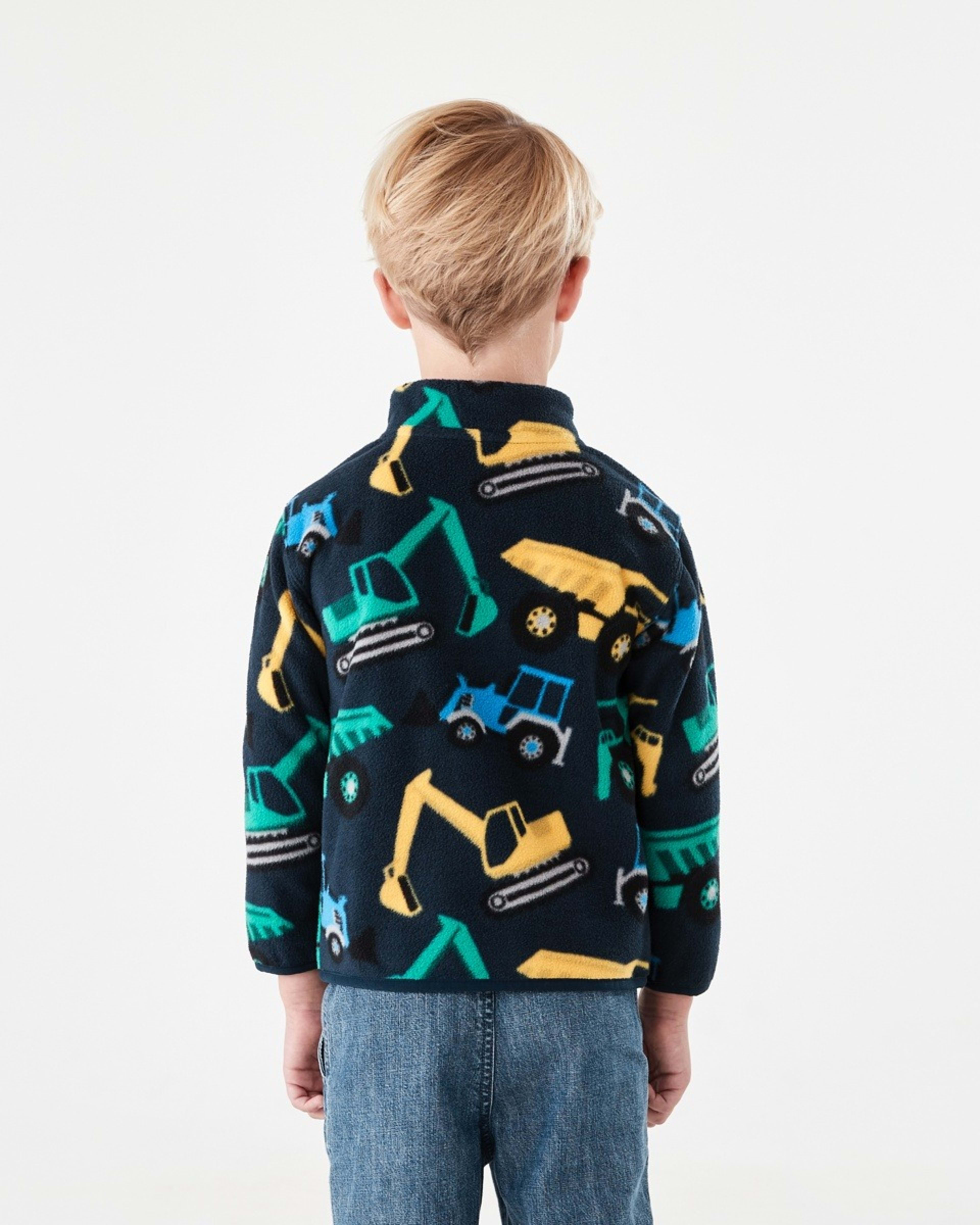3 Fleece Zip Through Sweatshirt Blu Diggin, 3 of 10