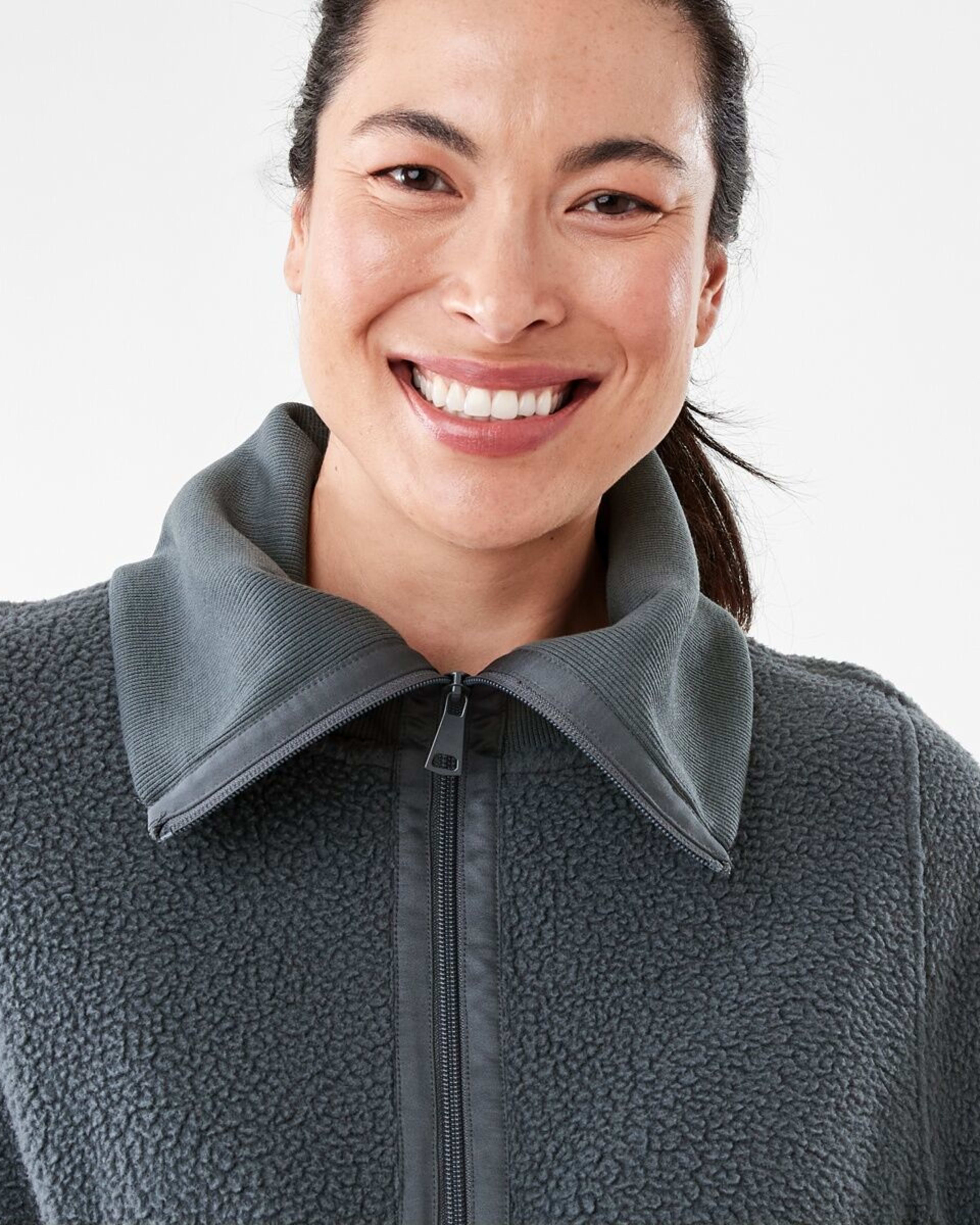 4 Active Womens Long Sleeve Teddy Outdoor Jacket HARMONY GREY, 4 of 7