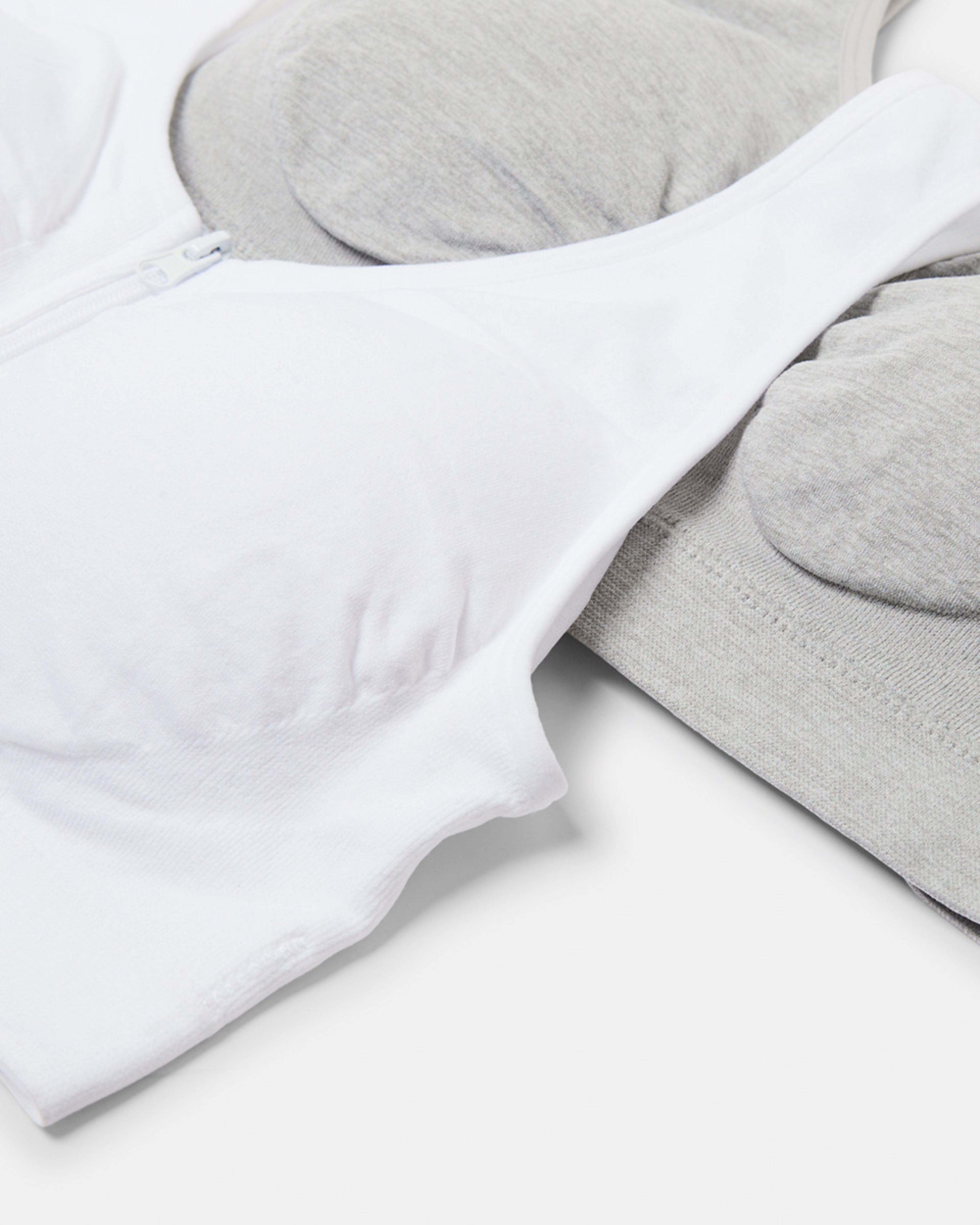2 2 Pack Wirefree Post Surgery Crop WHITE, GREY MARLE, 2 of 8