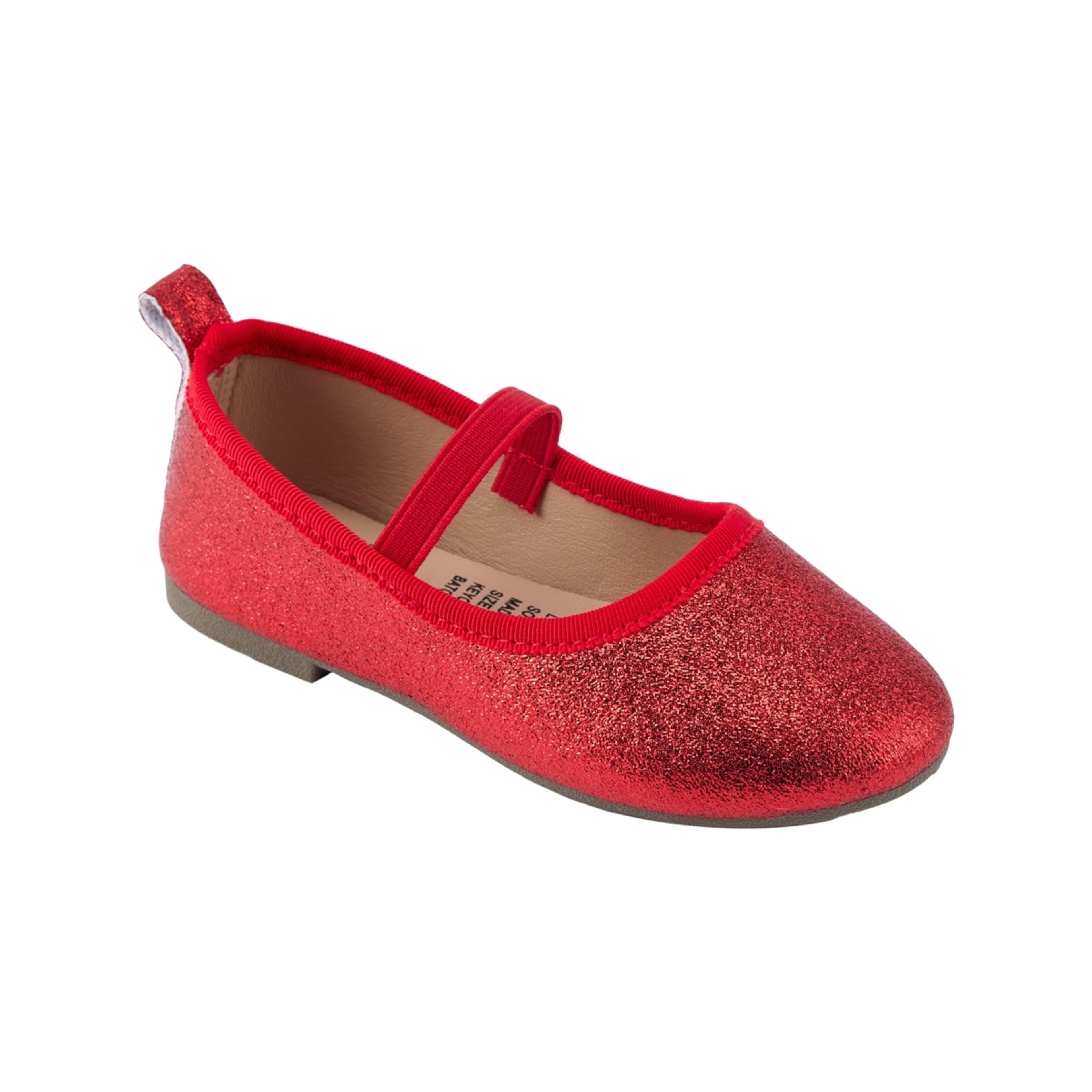 1 Junior Glitter Flats Red Shimmer, 1 of 5