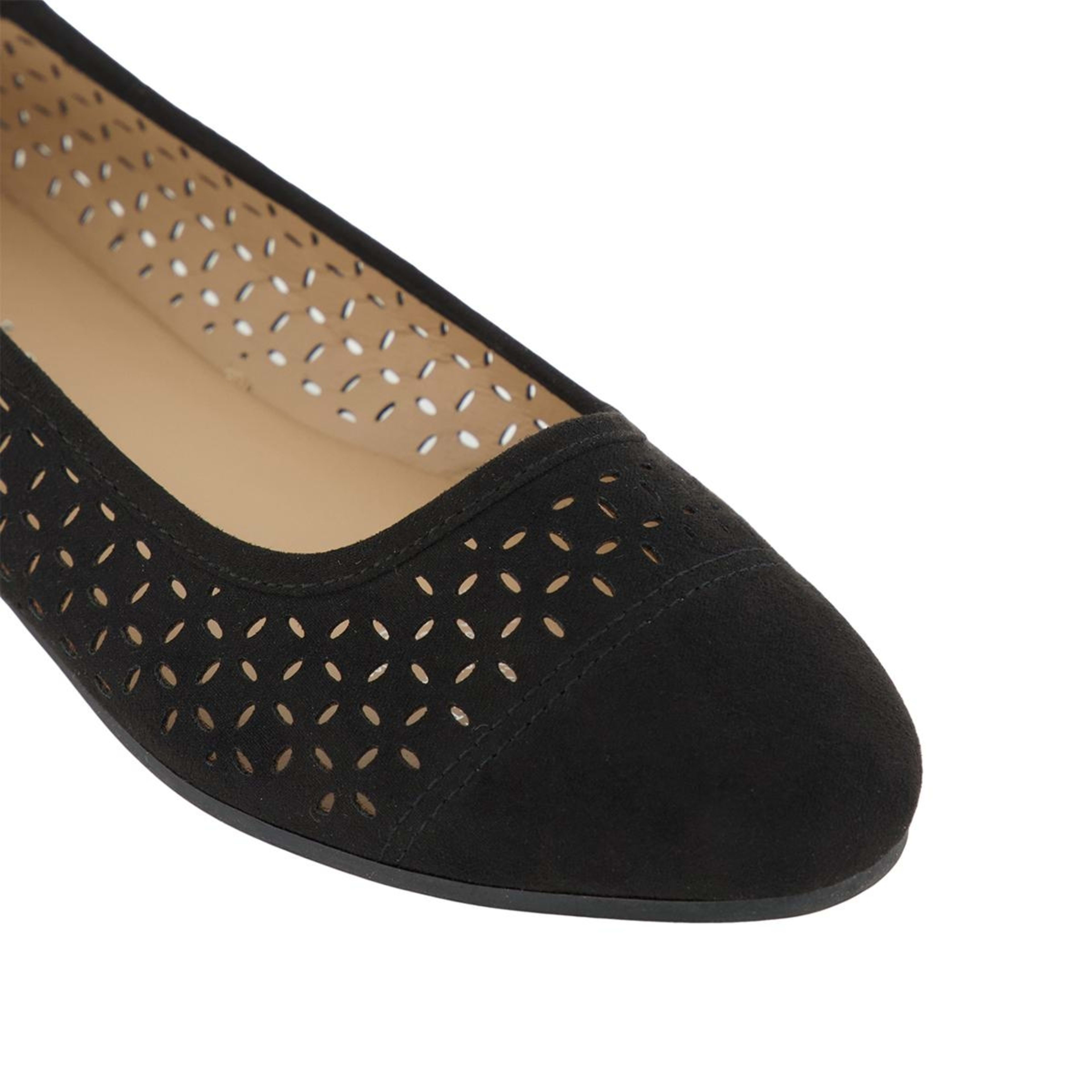 5 Laser Cut Ballet Flats Black, 5 of 5