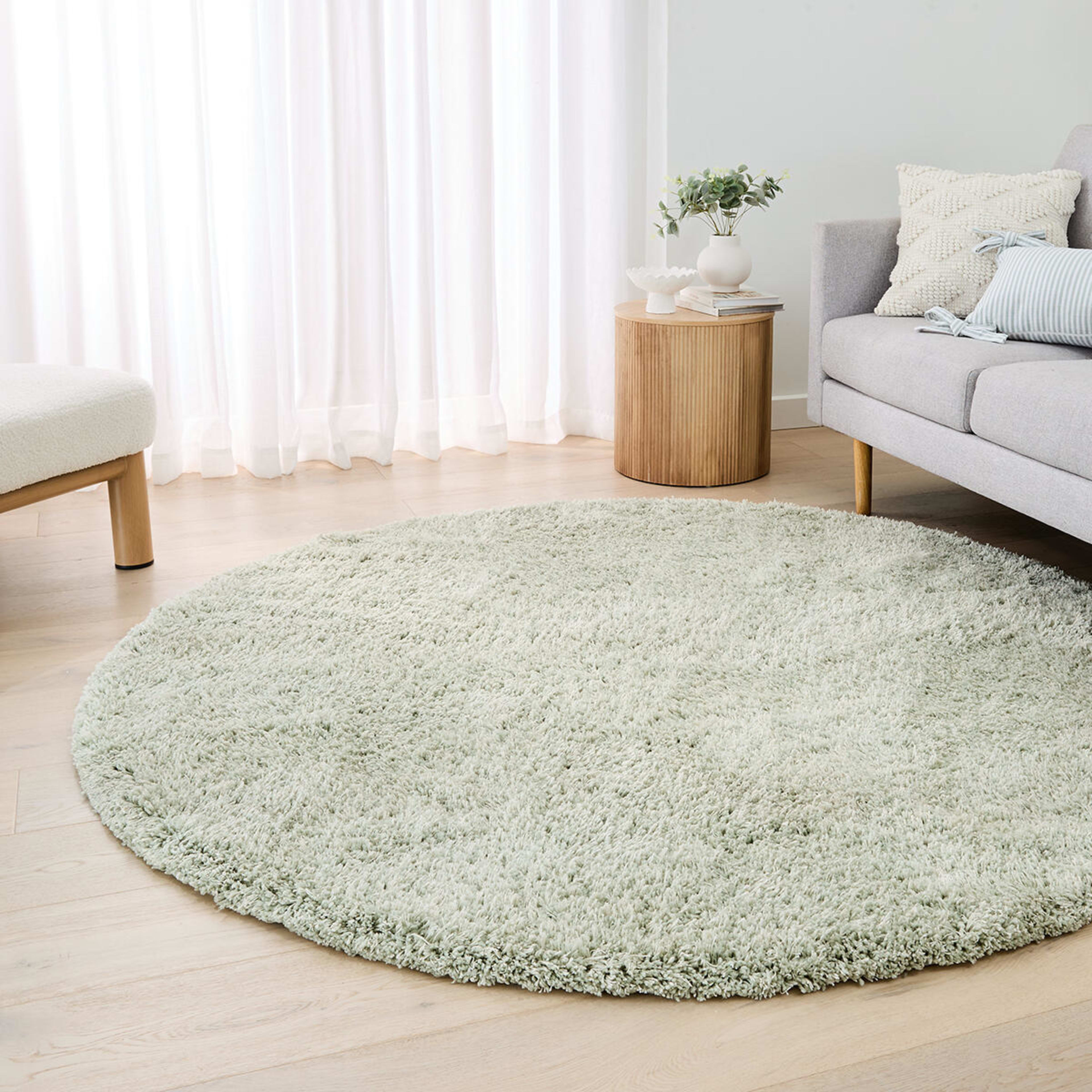 1 Flecked Rug - Sage, Round - 180cm, 1 of 7