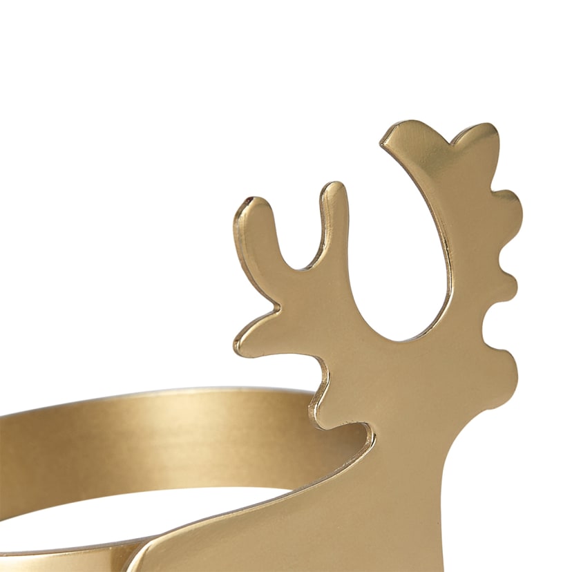 4 Pack Brass Reindeer Napkin Rings Kmart