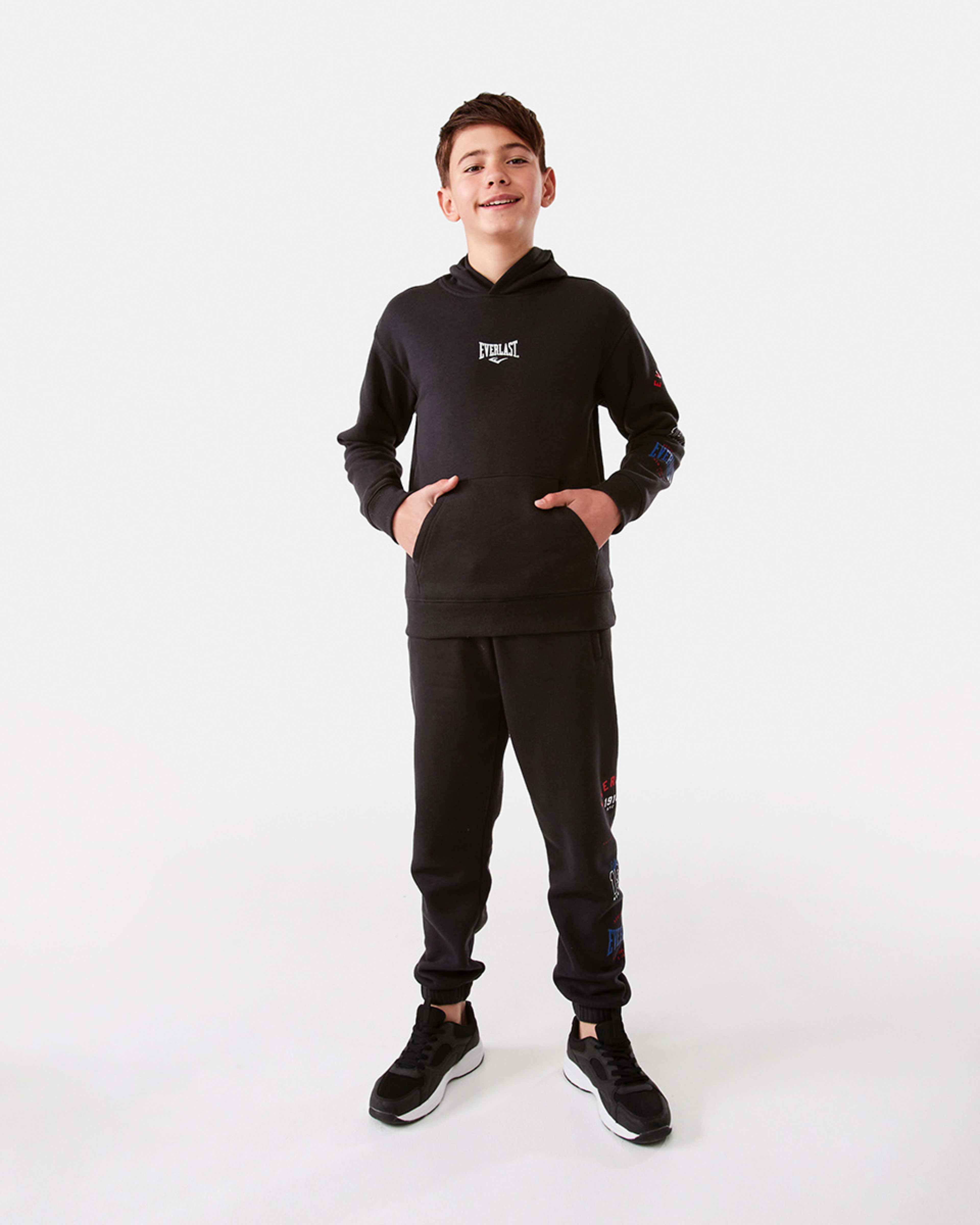 7 Everlast Kids Logo Trackpants Wash Black, 7 of 10