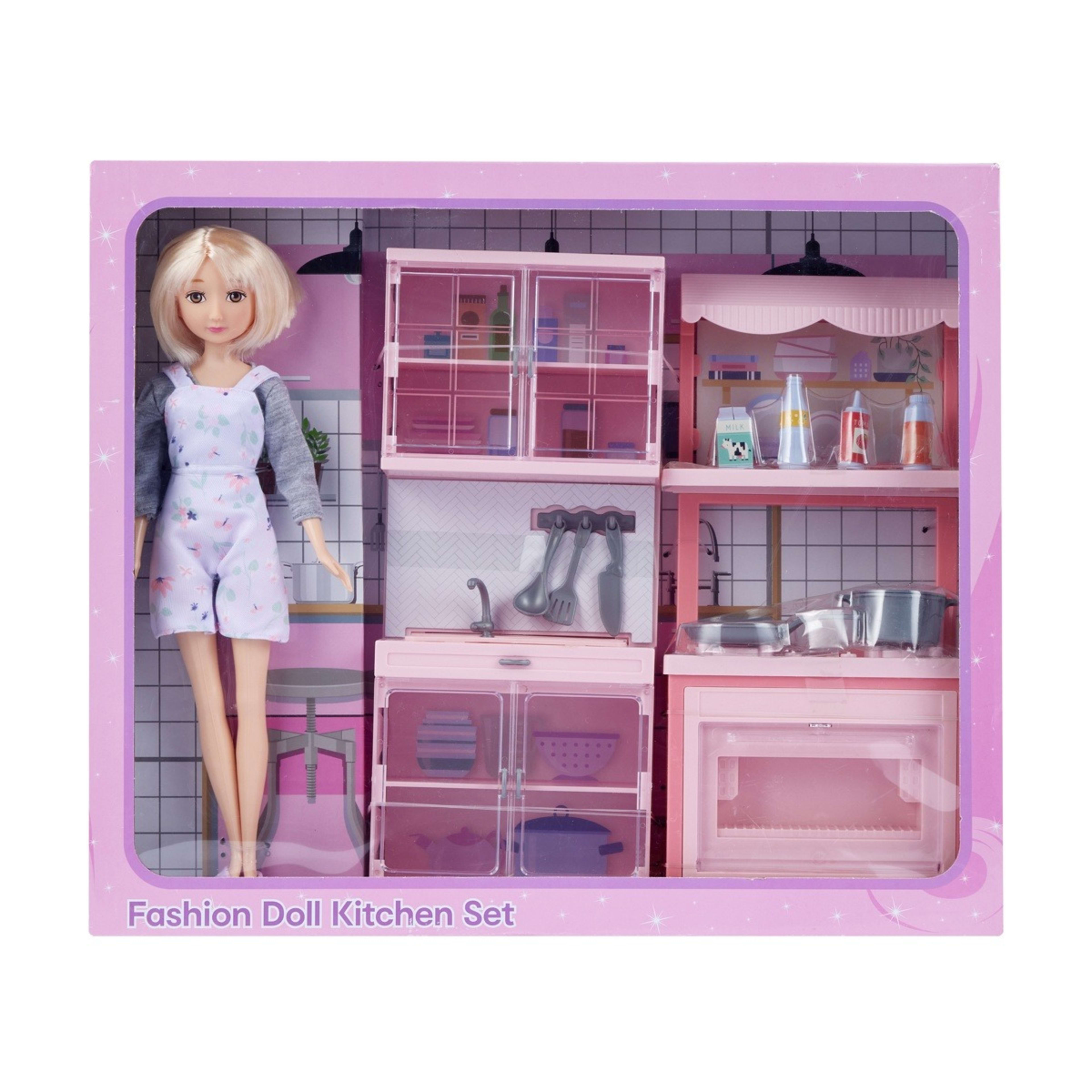1 12 Piece Fashion Doll Kitchen Set