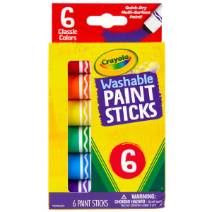 6 Pack Crayola Washable Paint Sticks