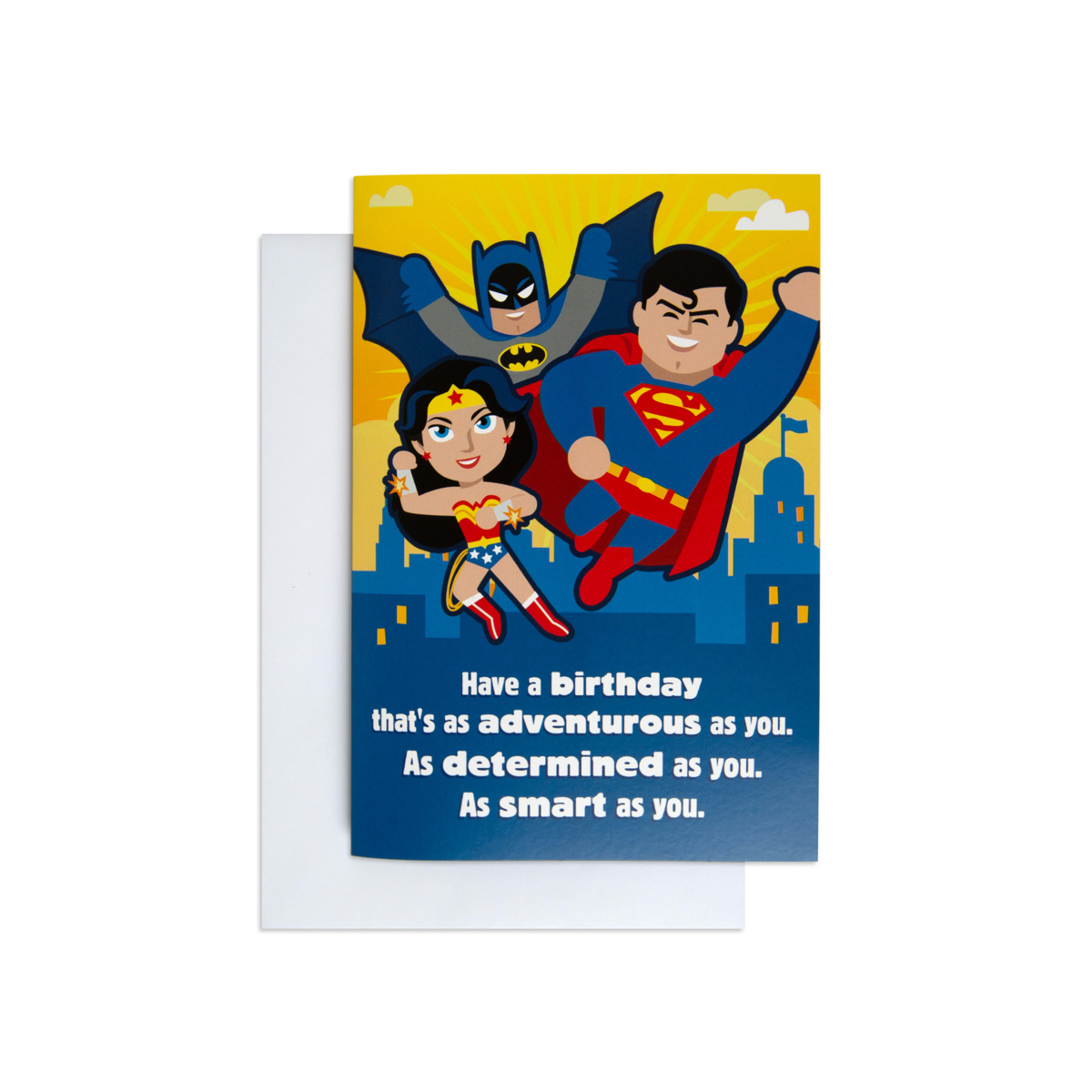 1 Hallmark DC Comics Interactive Birthday Card - Wonder Woman, Batman and Superman