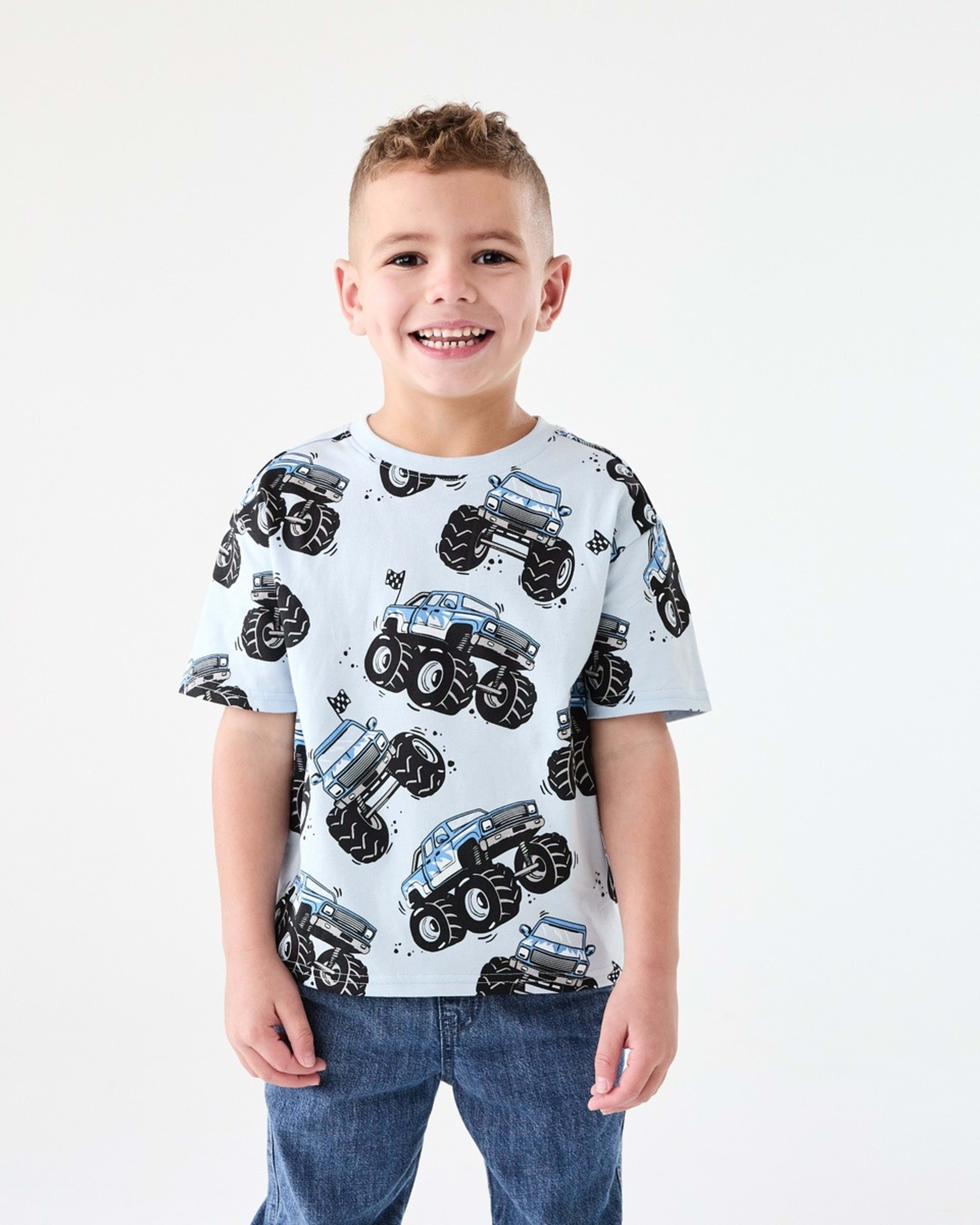 1 All Over Print T-shirt MONSTER TRUCK BLUE