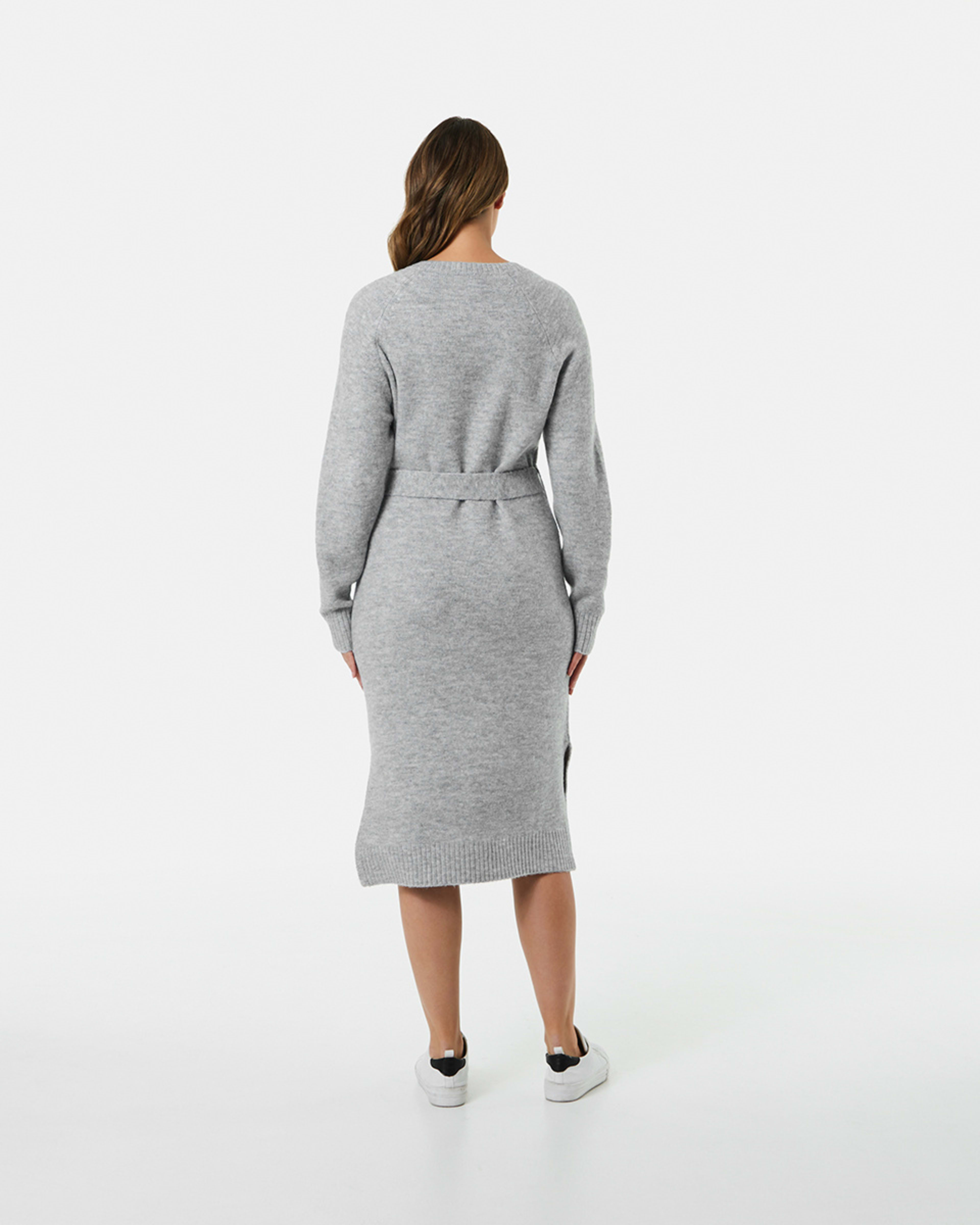 Long Sleeve VNeck Knit Midi Dress Kmart