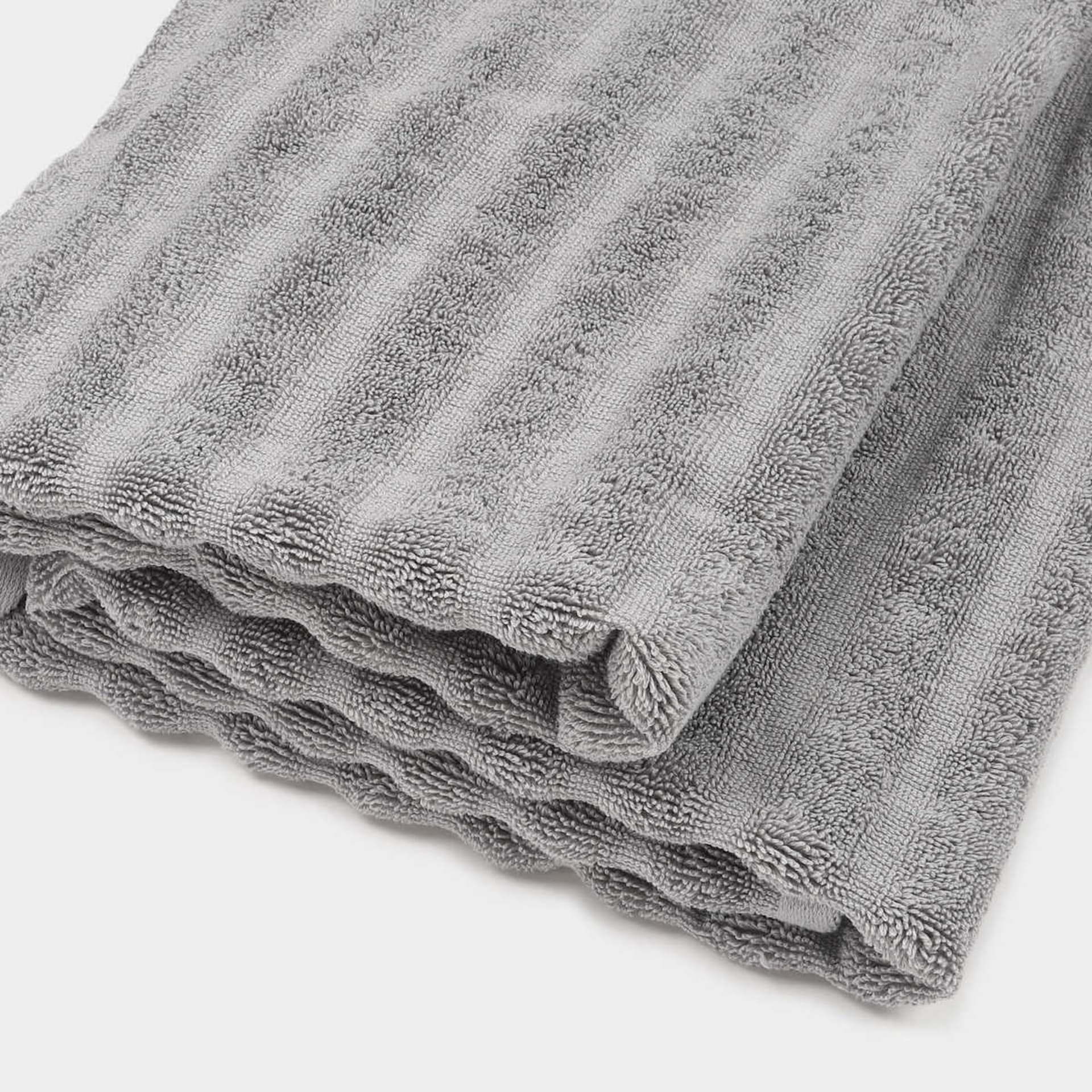 Thick Ribbed Australian Cotton Bath Towel Silver Kmart