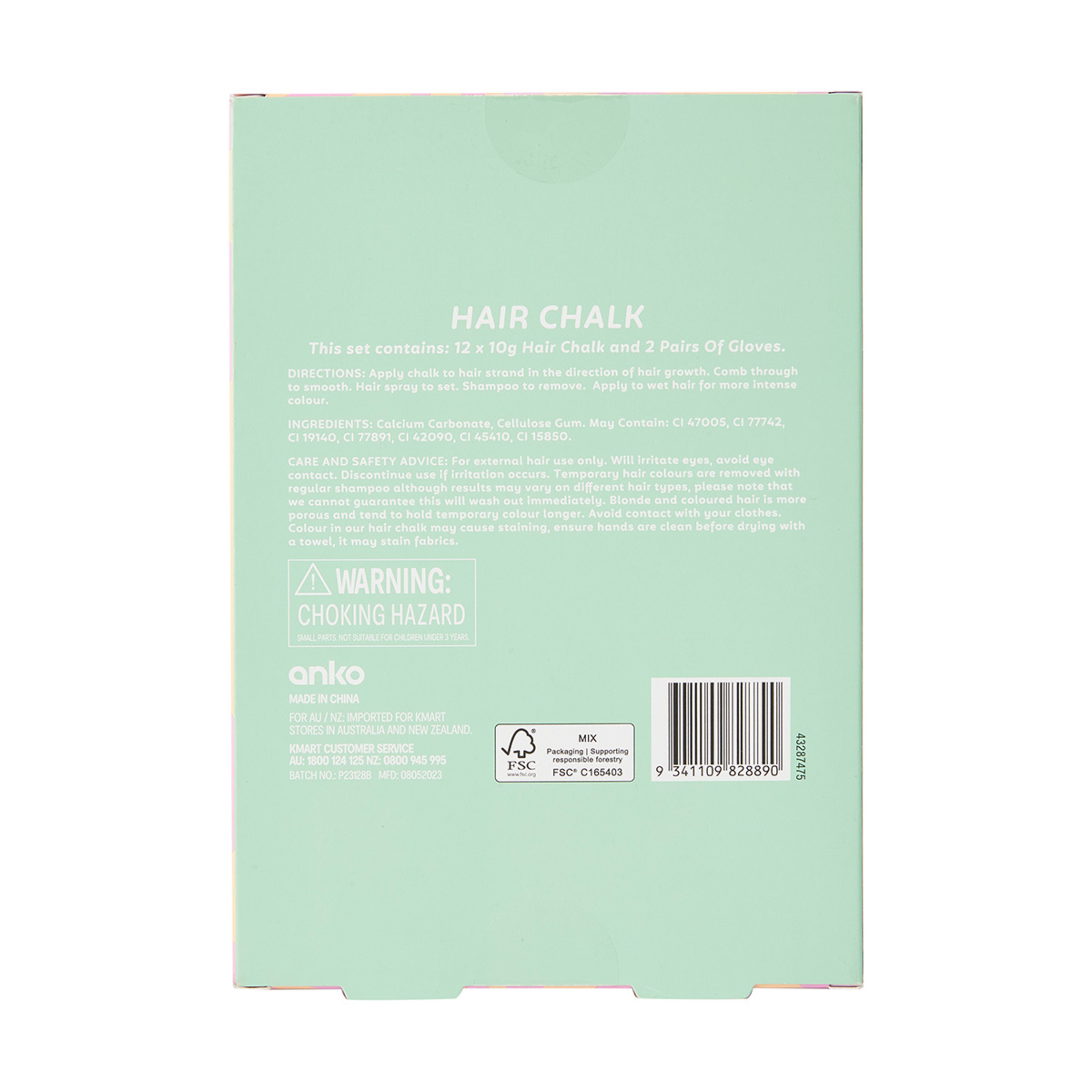 12 Pack Fun Fashion Colours Hair Chalk Kmart