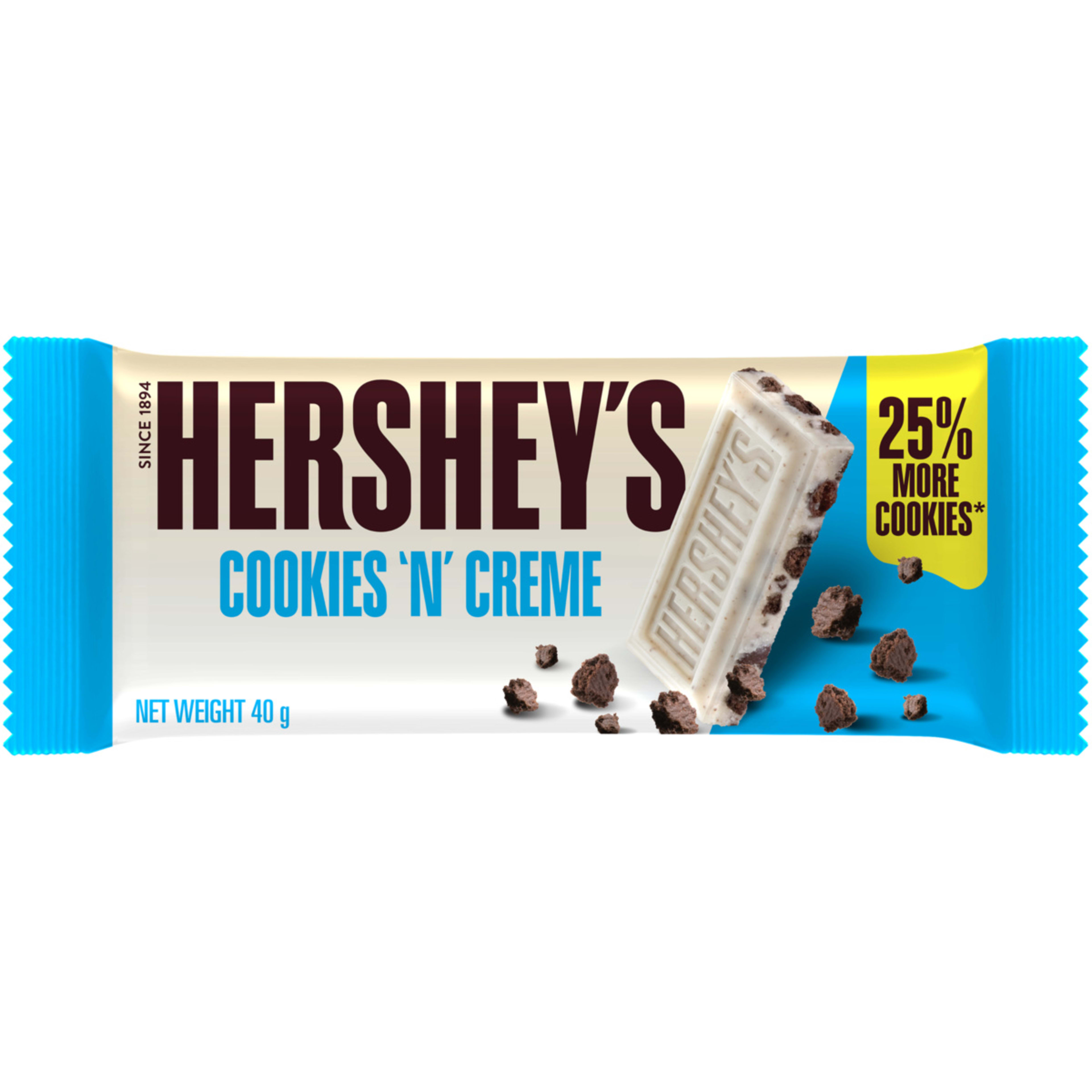1 Hershey's Cookies 'N' Creme Bar 40g