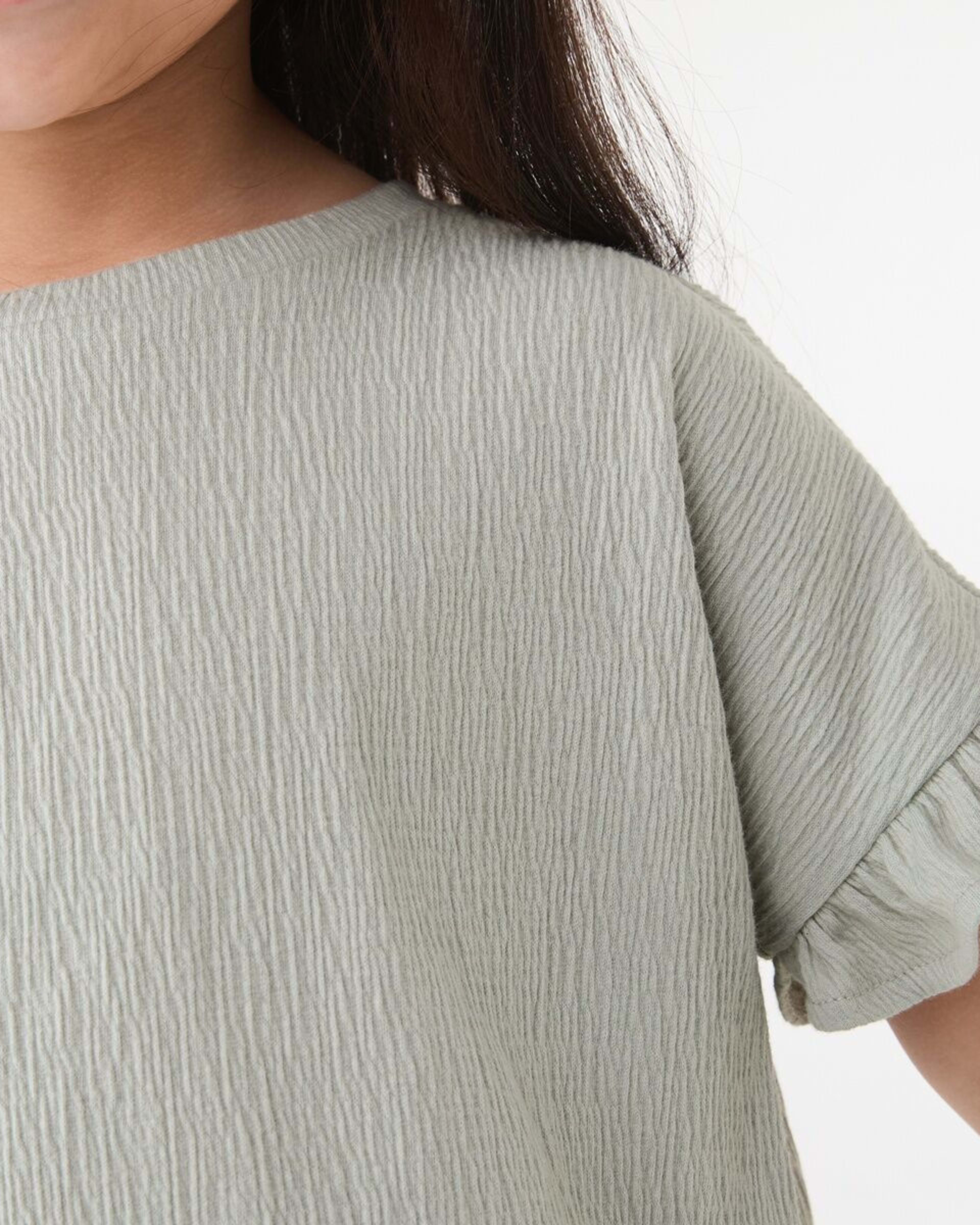 4 Short Sleeve Crinkle T-shirt AQUA GREY, 4 of 6