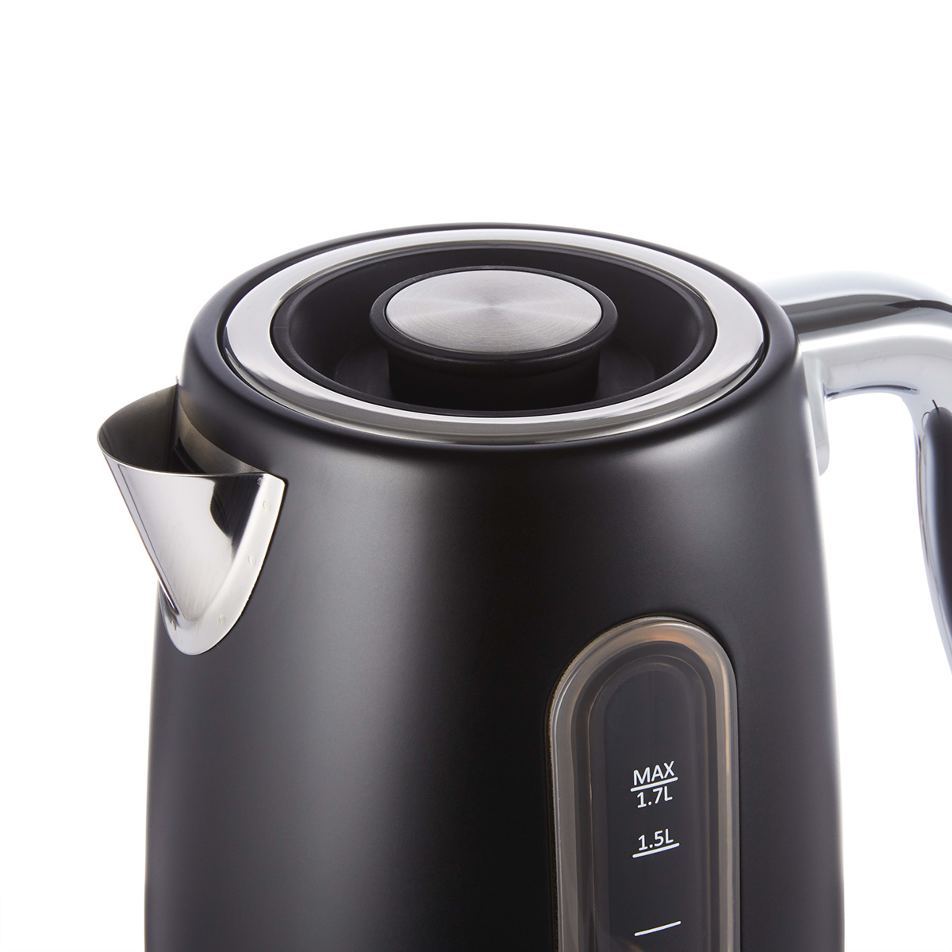 1.7L Stainless Steel Kettle Black Kmart