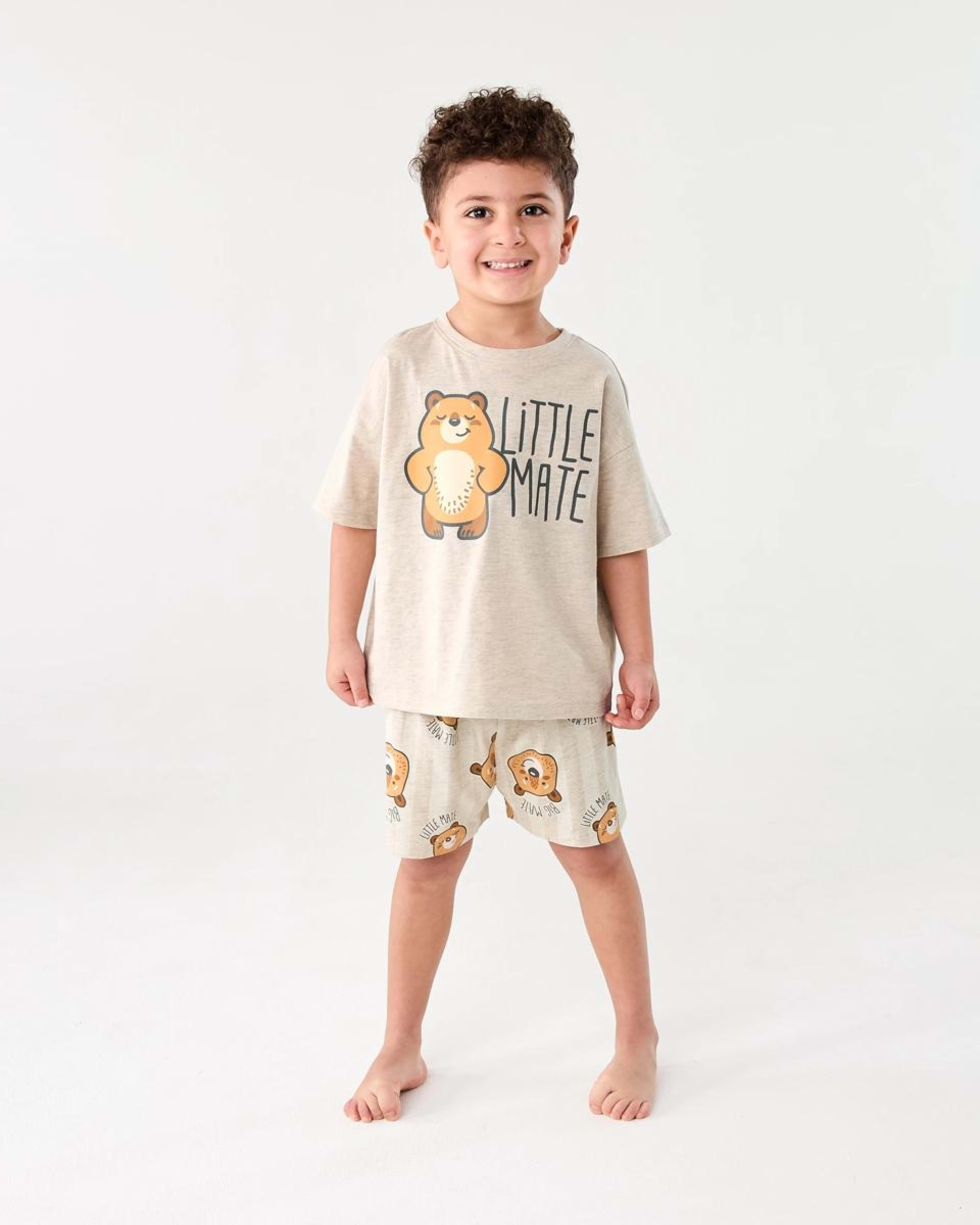 1 Father's Day Pyjama Set LITTLE BEAR MATE OATMEAL, 1 of 7