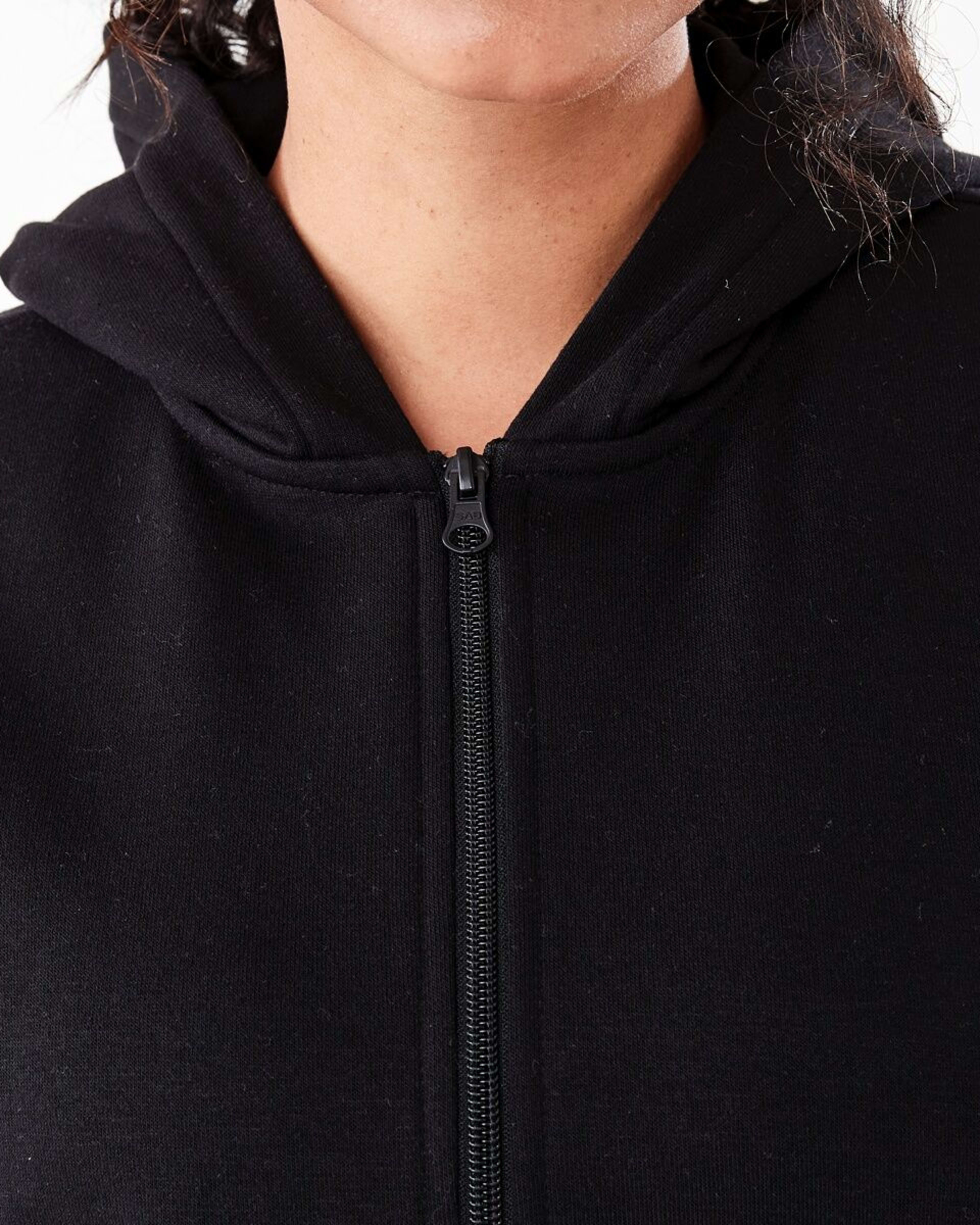 6 Active Womens Zip Through Hoodie BLACK, 6 of 7