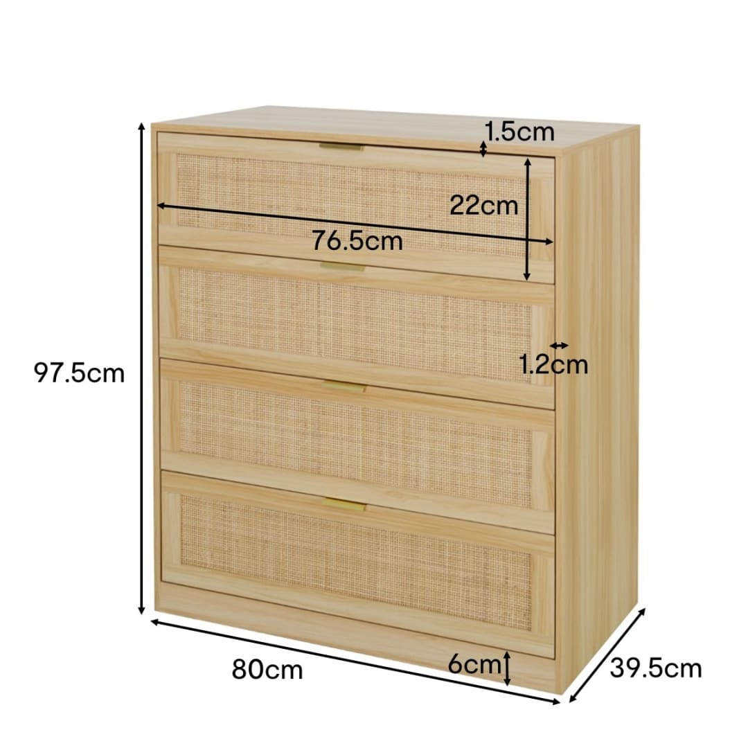 Fraser Rattan Chest of Drawers Kmart