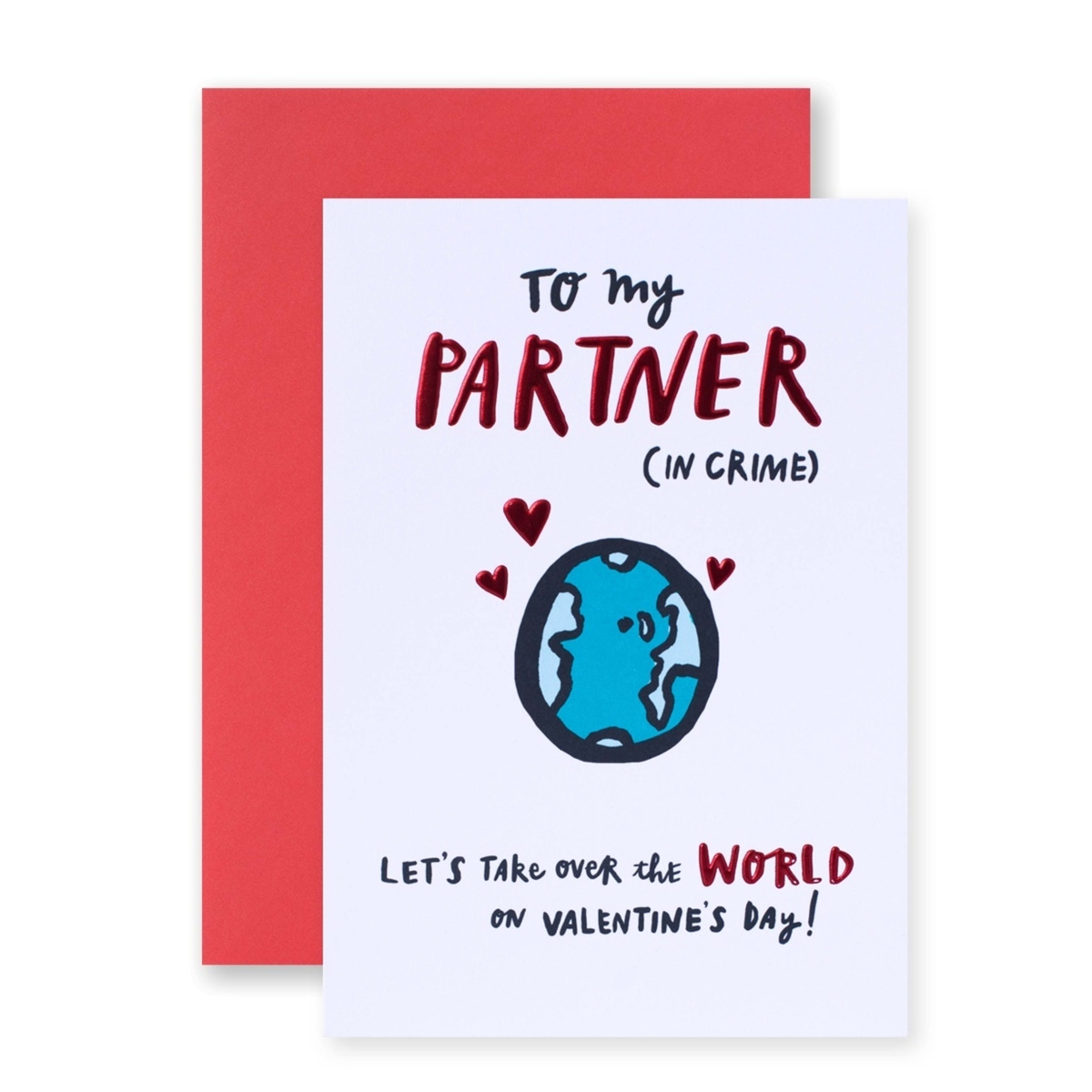 1 Hallmark Valentine's Day Card - To My Partner (In Crime). Let's Take Over the World on Valentine's Day
