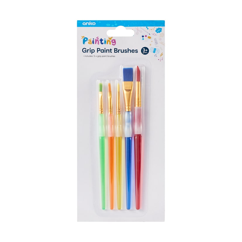 5 Pack Grip Paint Brushes Kmart