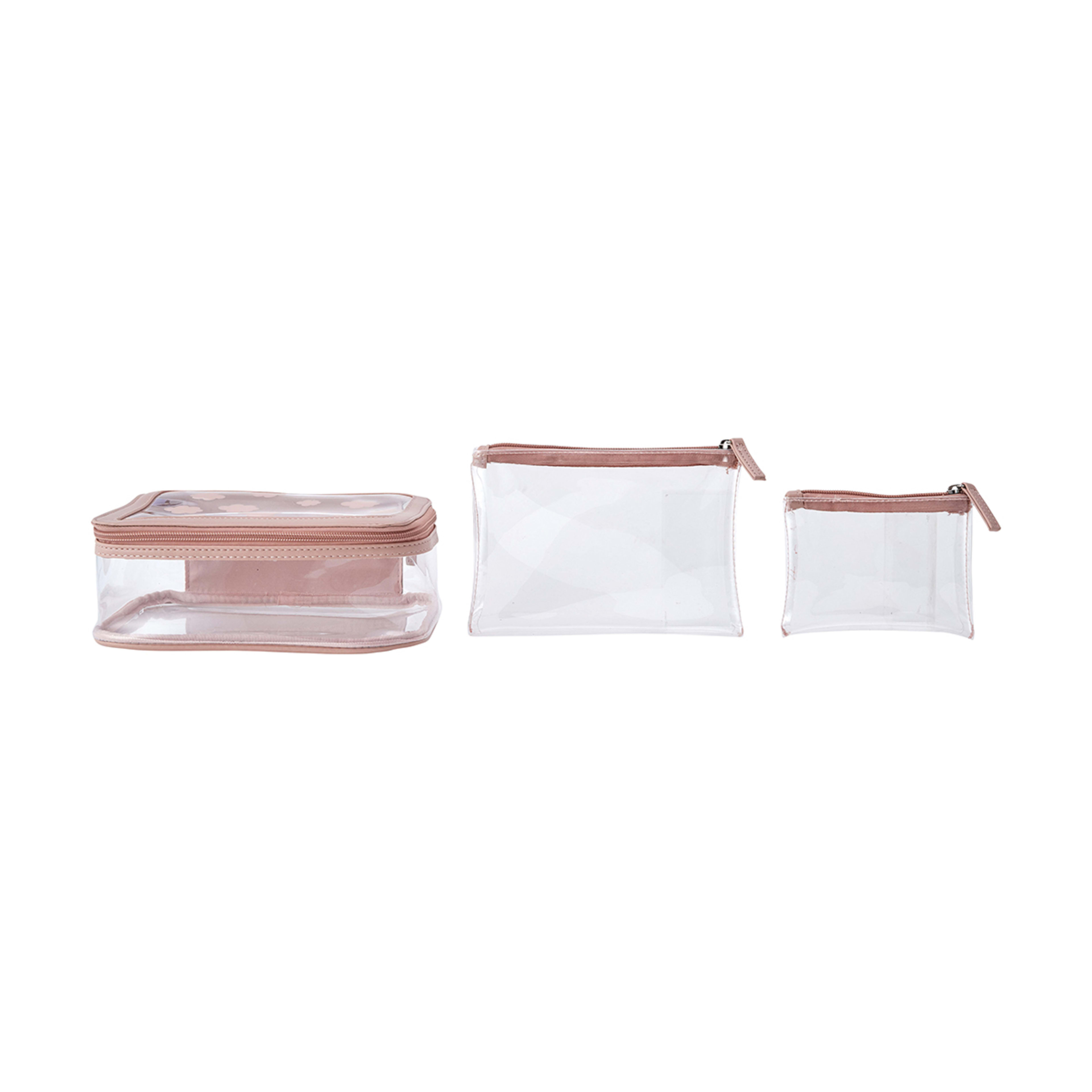Cosmetic Bag Set - Clear Pink - Kmart