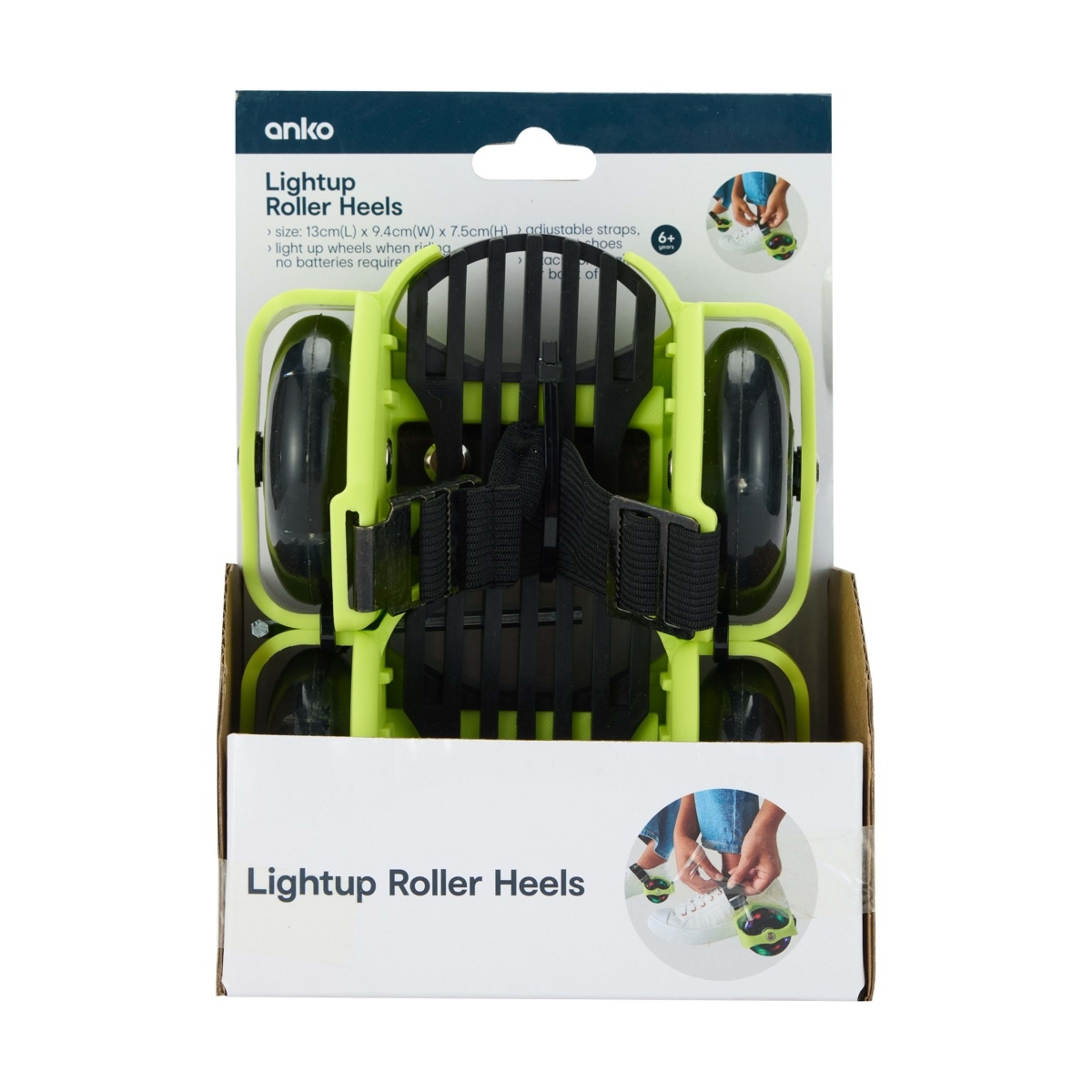 9 Lightup Roller Heels - Green, 9 of 9