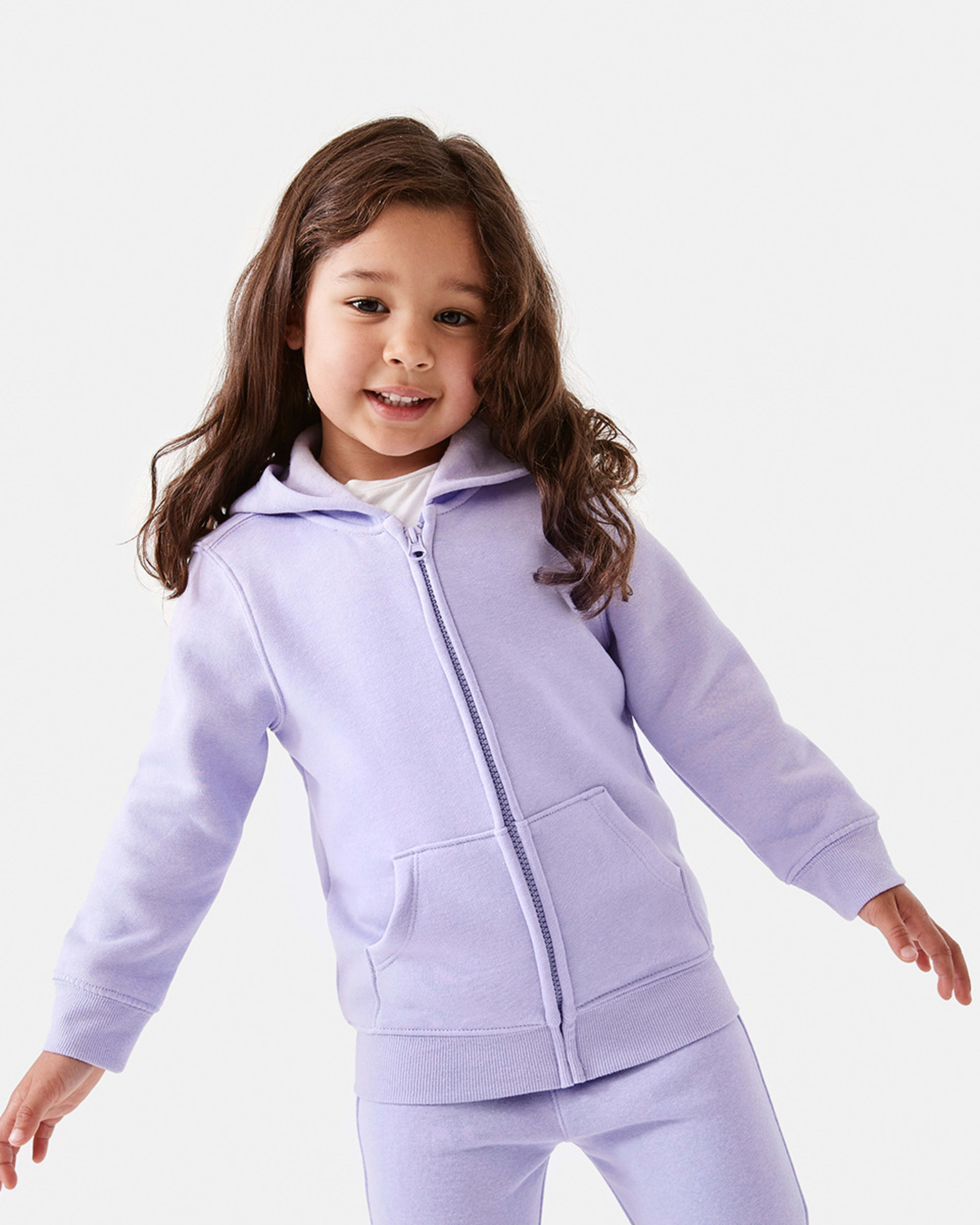 2 Plain Zip Through Hoodie Lilac Flwr, 2 of 10