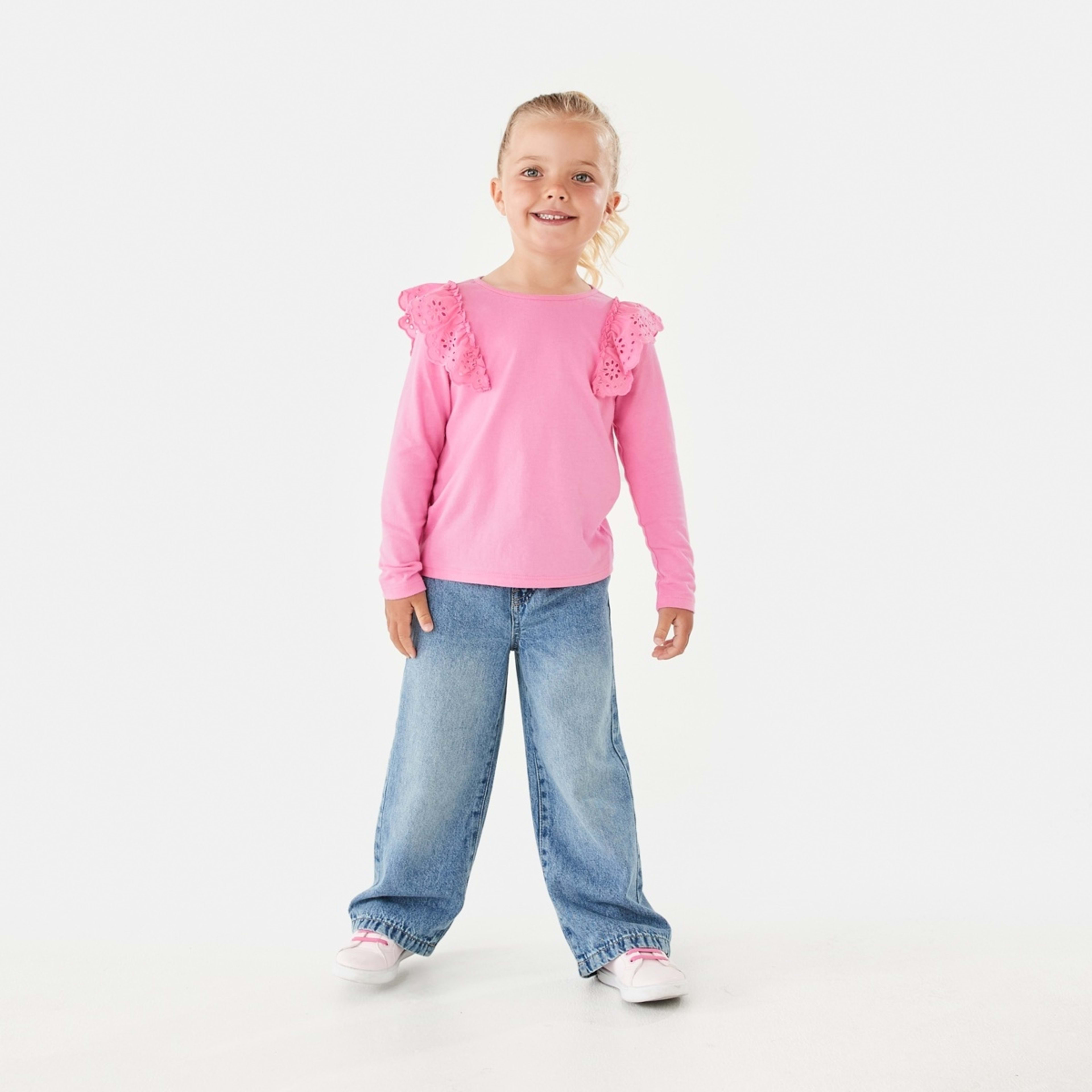 5 Broderie Trim Top Aurora Pink, 5 of 8