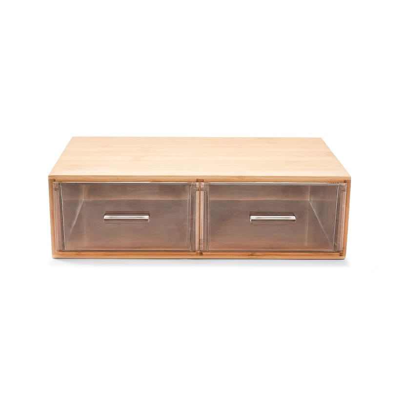 Bamboo and Plastic Medium 2 Drawers Kmart NZ