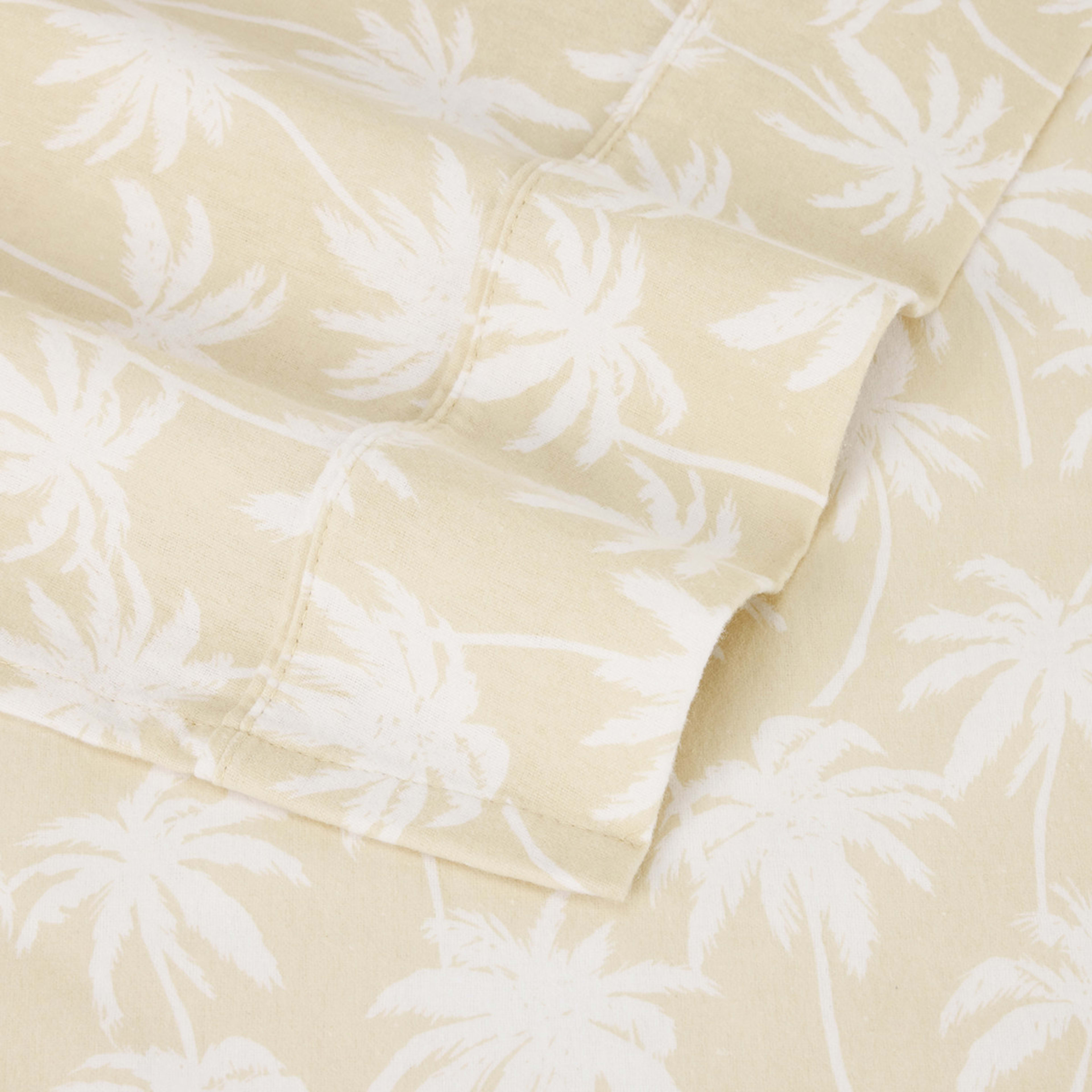 Palm Cotton Flannelette Sheet Set Queen Bed Kmart
