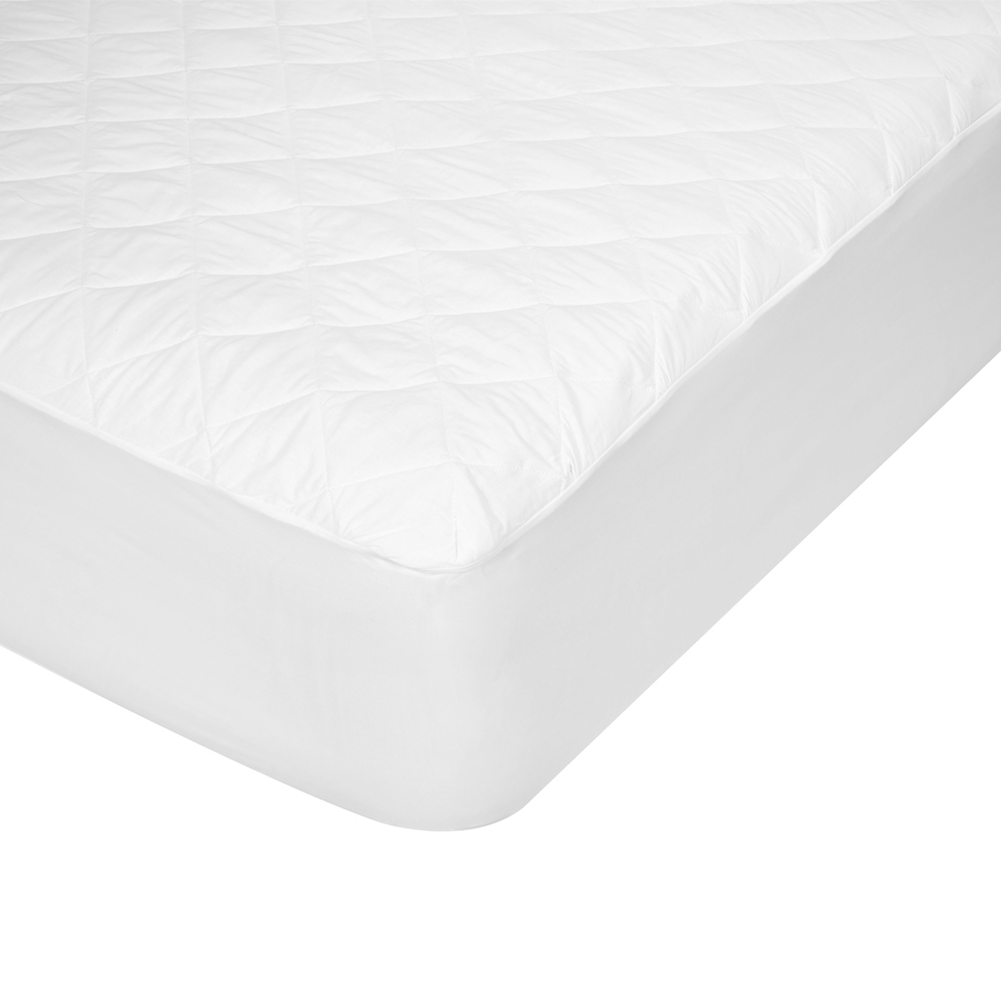 Cotton Top Fitted Mattress Protector Queen Bed, White Kmart NZ